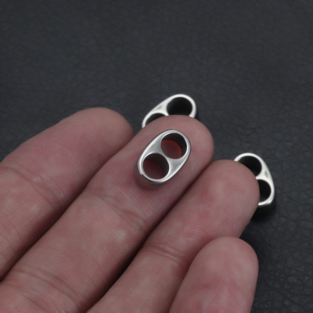 10pcs Double Hole Beads Leather Bracelet Two Hole Spacers Metal Bead DIY Jewelry