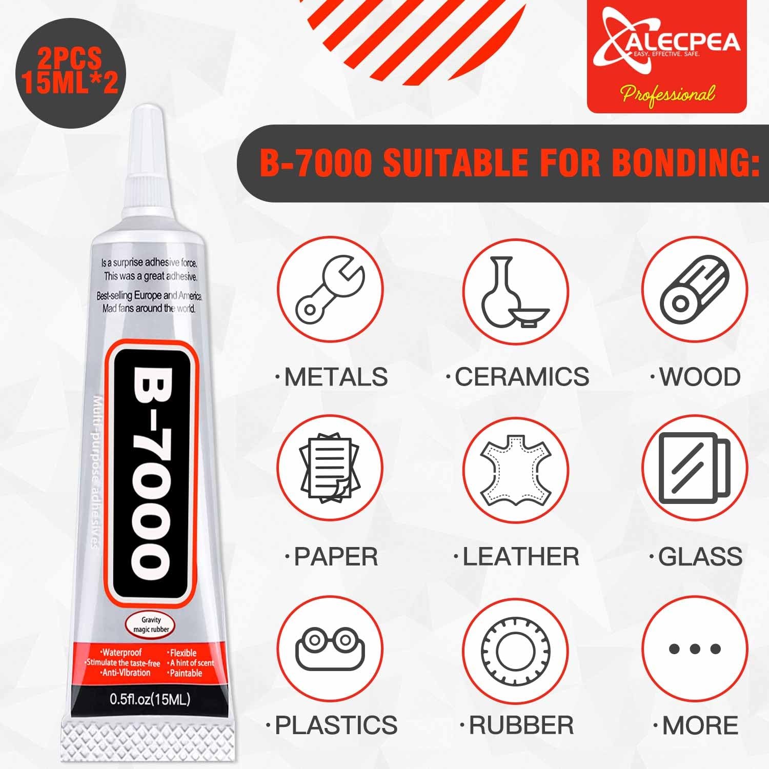 2-Pack B-7000 Craft Glue (15ml) – Jewelry, Fabric & Phone Repair Adhesive