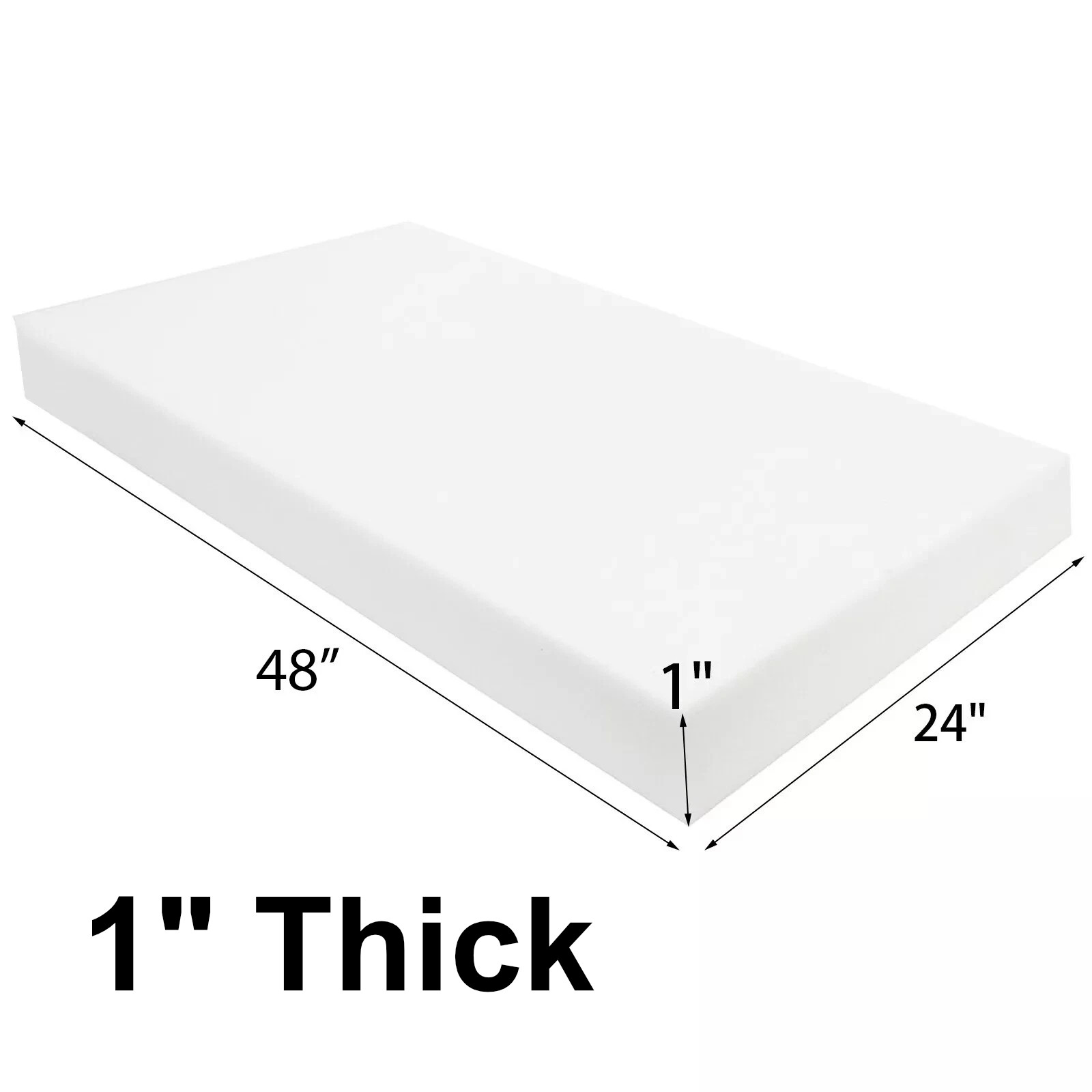1 in Thickness 24″x48″ High Density Upholstery Foam Sheet Seat Cushion