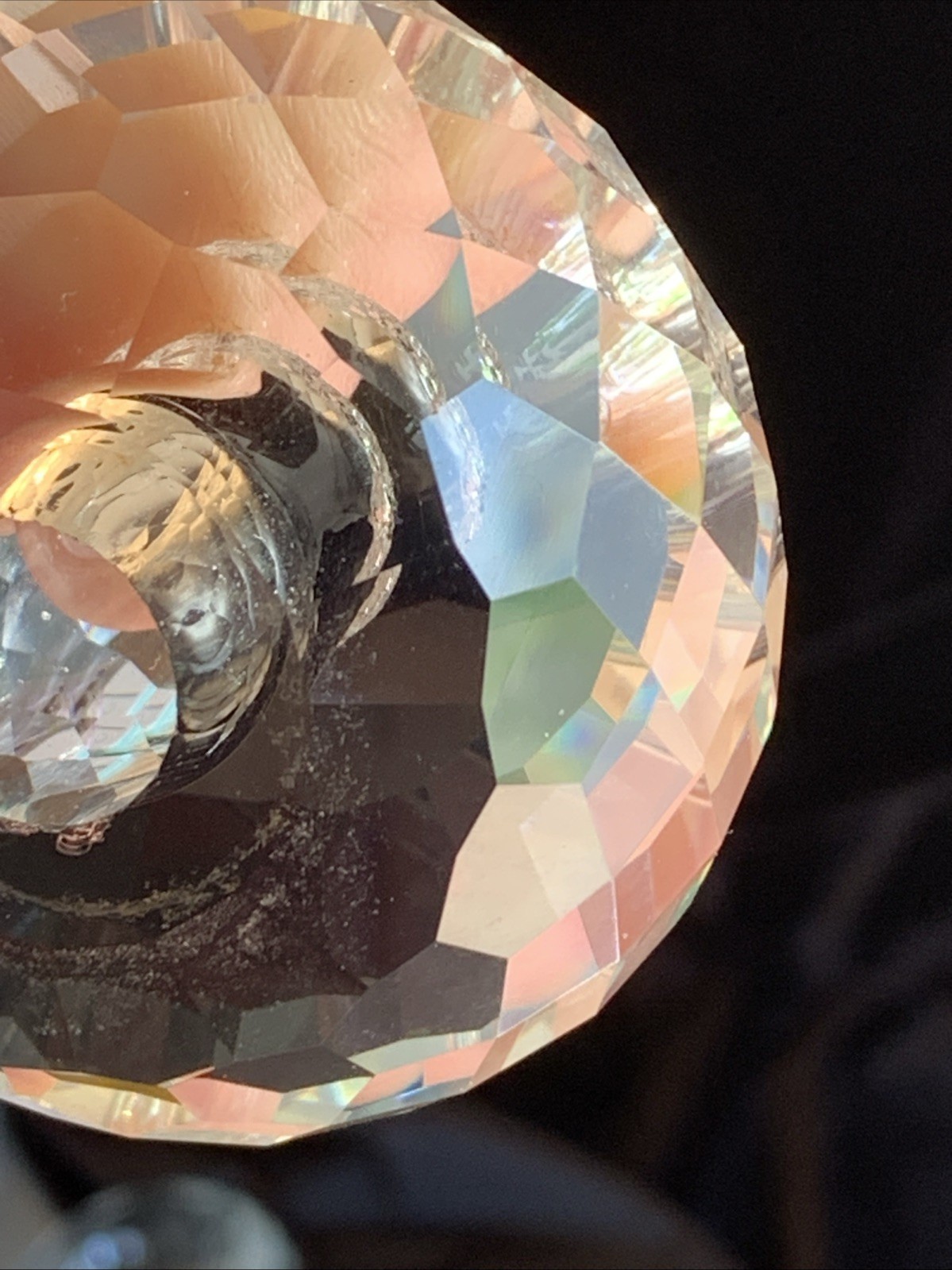 Huge 2.5” Faceted Crystal Doughnut Bead – 64mm Clear Glass Focal Ring
