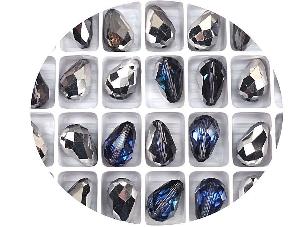 36 Crystal Heliotrope, Preciosa Czech MC Pear Beads, tear drop shape 9x6mm, P301