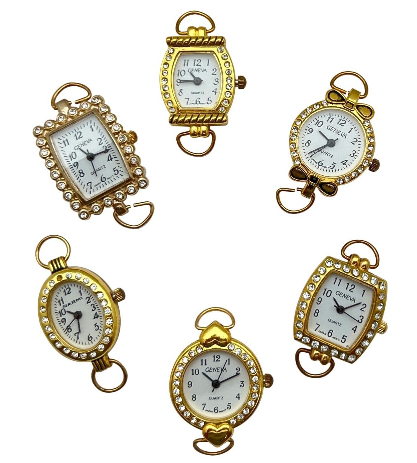 Assorted Solid bar Silver or Color Watch Faces 5 PCs Pack