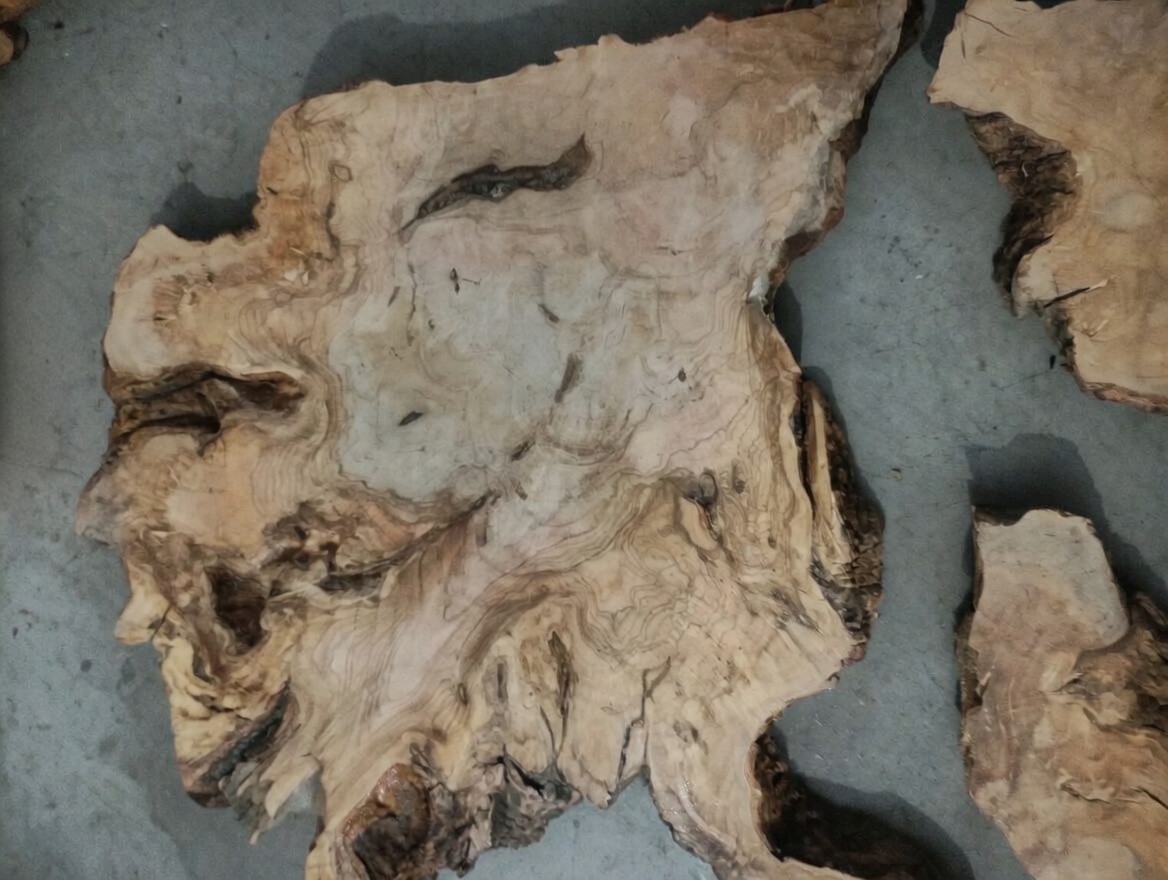 Live Edge Olive Wood Slab Set 3 Pieces for DIY and Epoxy, Ready to be Resin Tabl