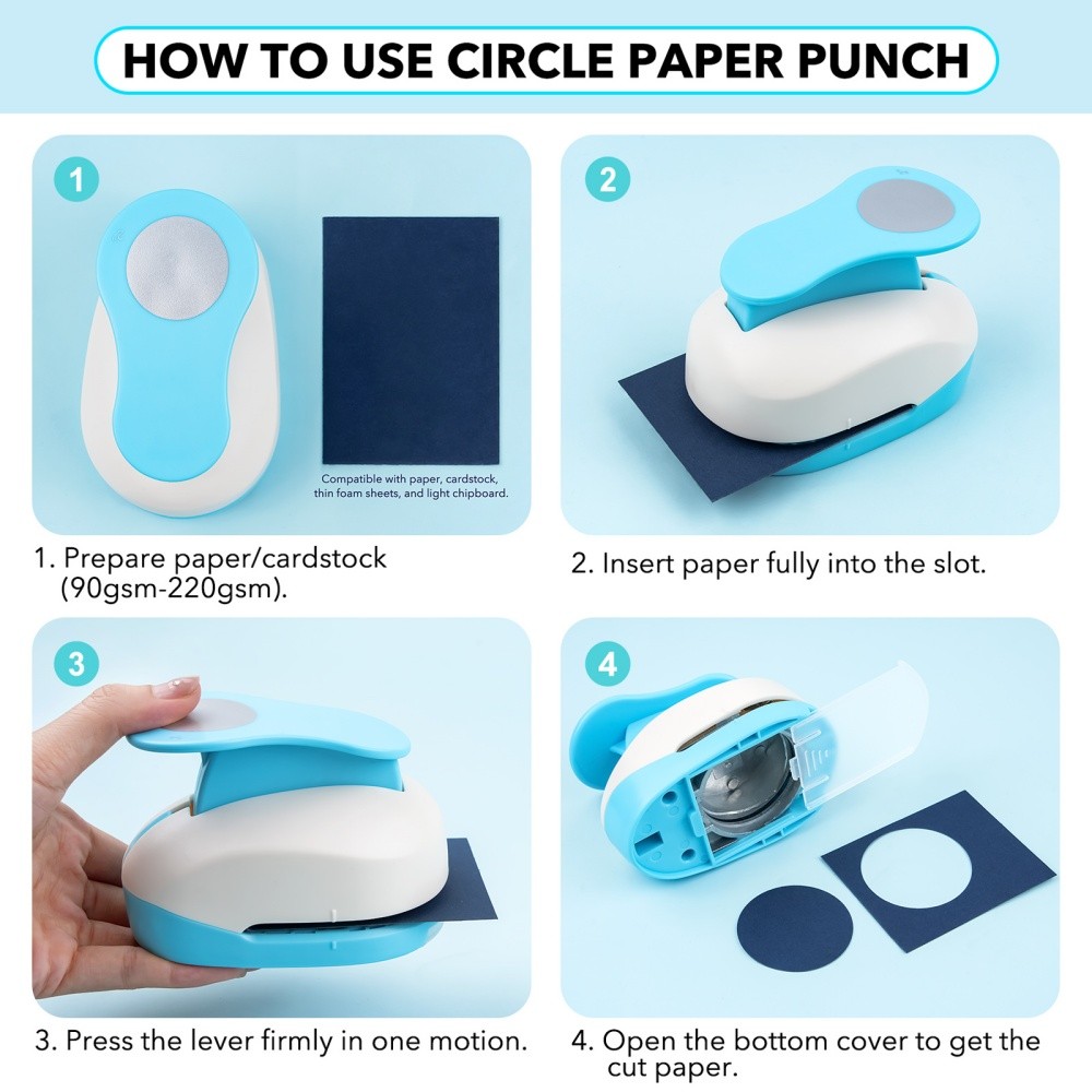 Circle Paper Punch Lever Action Craft Punches for Paper Crafting Scrapbooking