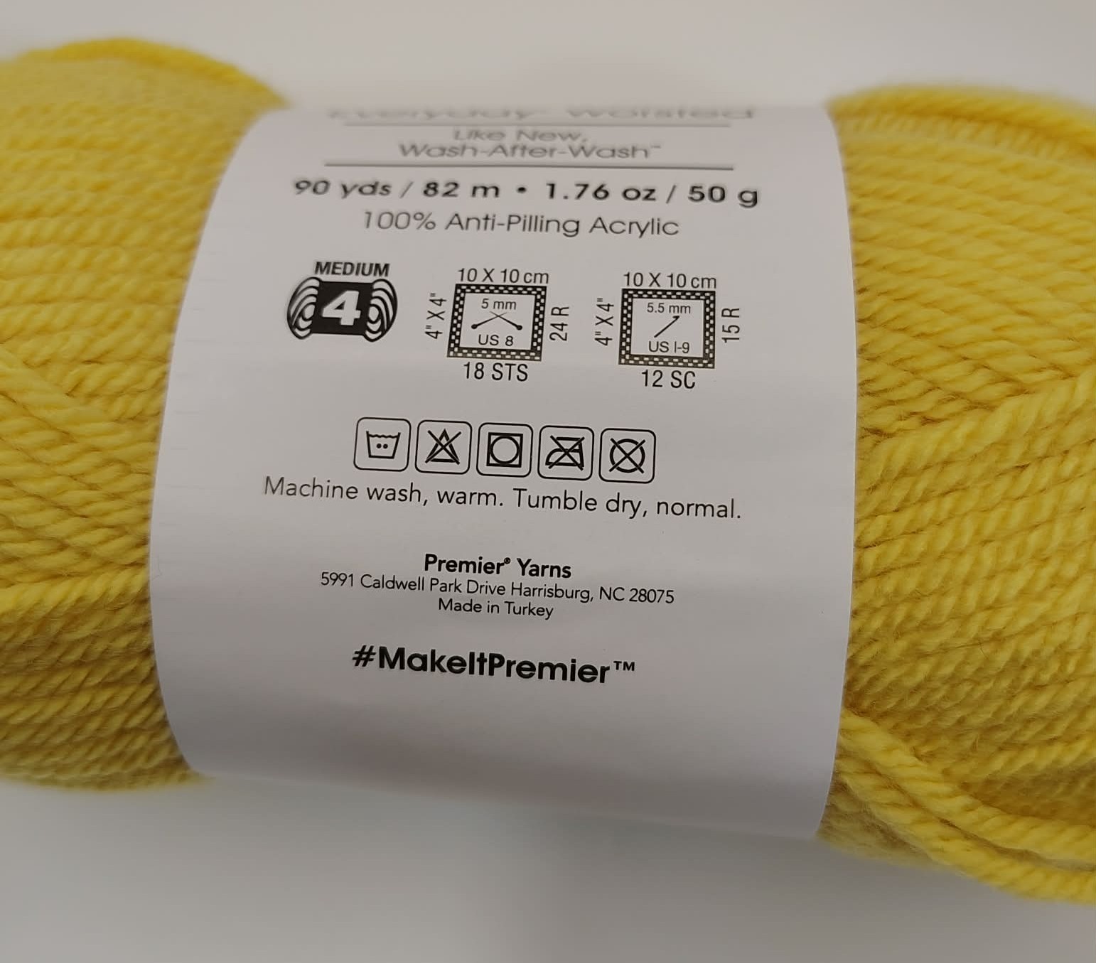 Lot of 4 Annie’s Kit Clubs Pemier Acrylic Yarn Skeins Green Tea, Marigold, Honey