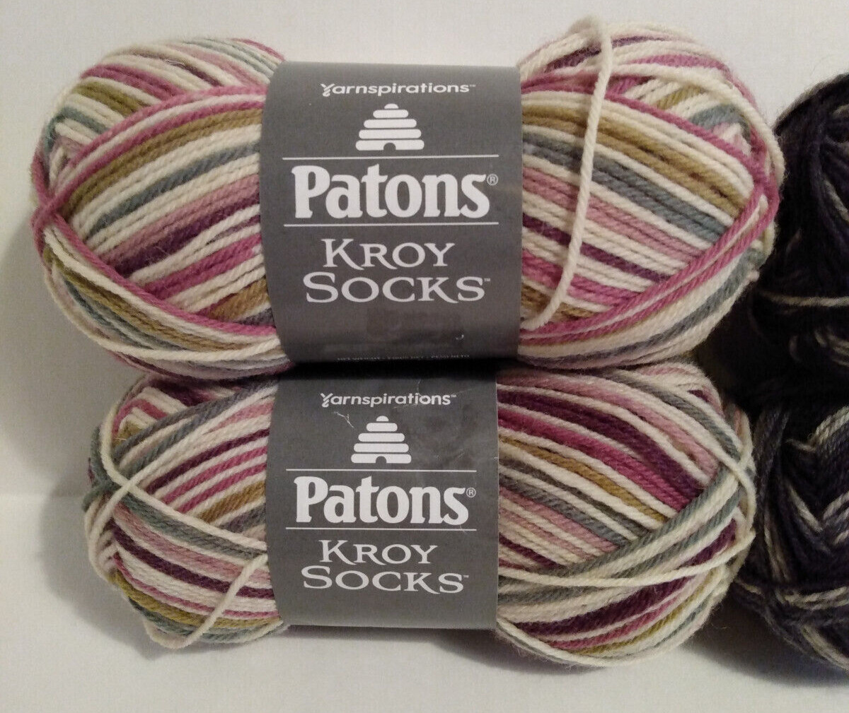 PATONS Kroy Sock Yarn Wool Striping LOT 6 Yarnspirations Super Fine 1 Wool/Nylon