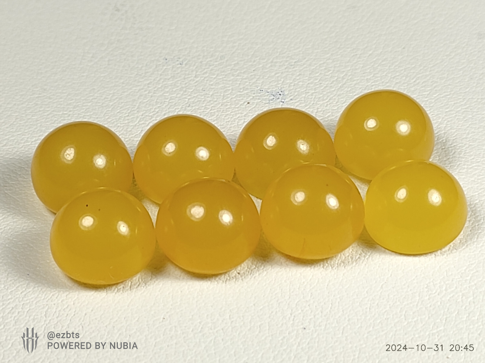 8 Bakelite Cabochons 12x9mm Lemon Drop Candy yellow