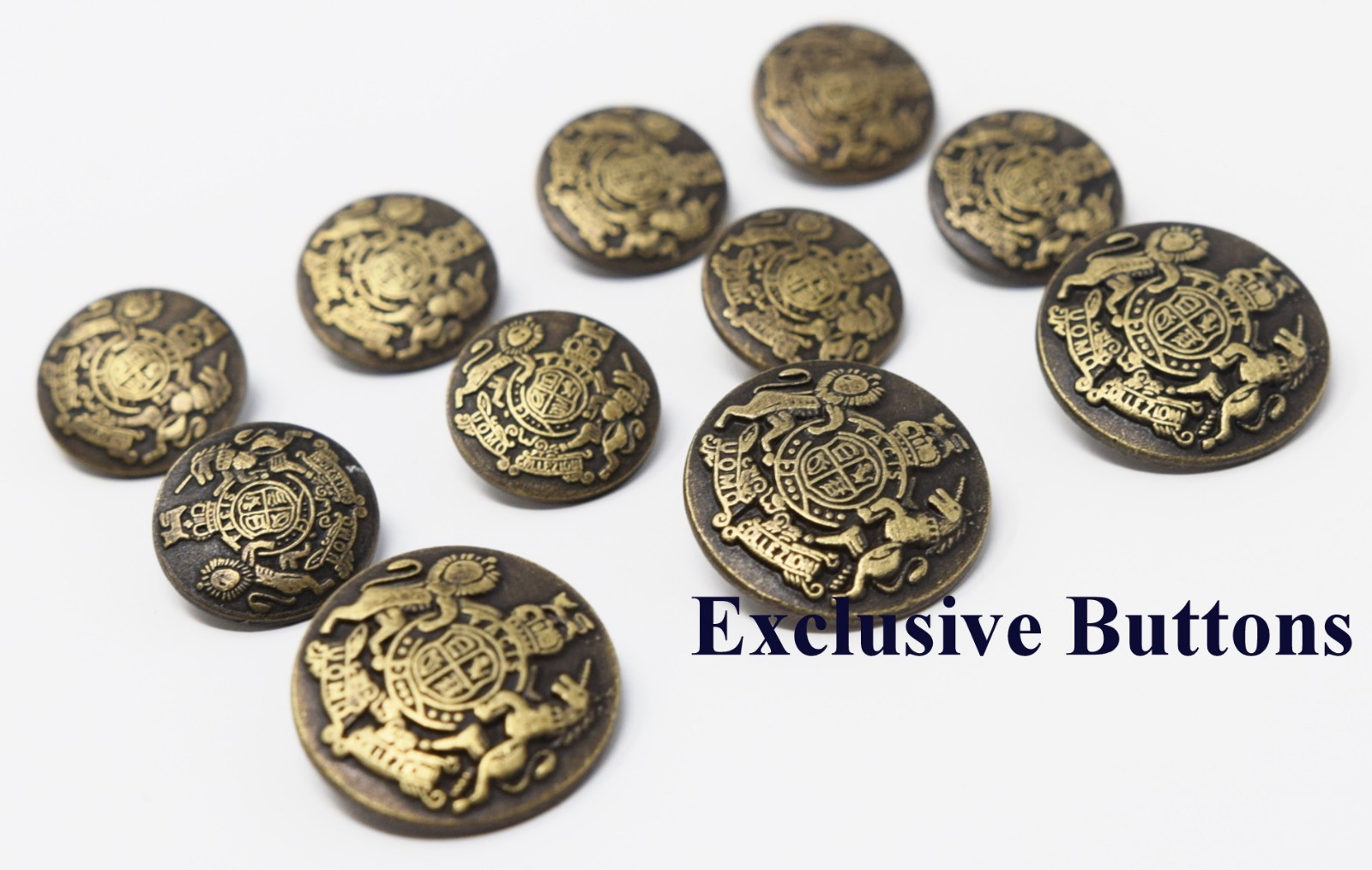 Metal Blazer Buttons Set – 3 Colors – Lion & Unicorn