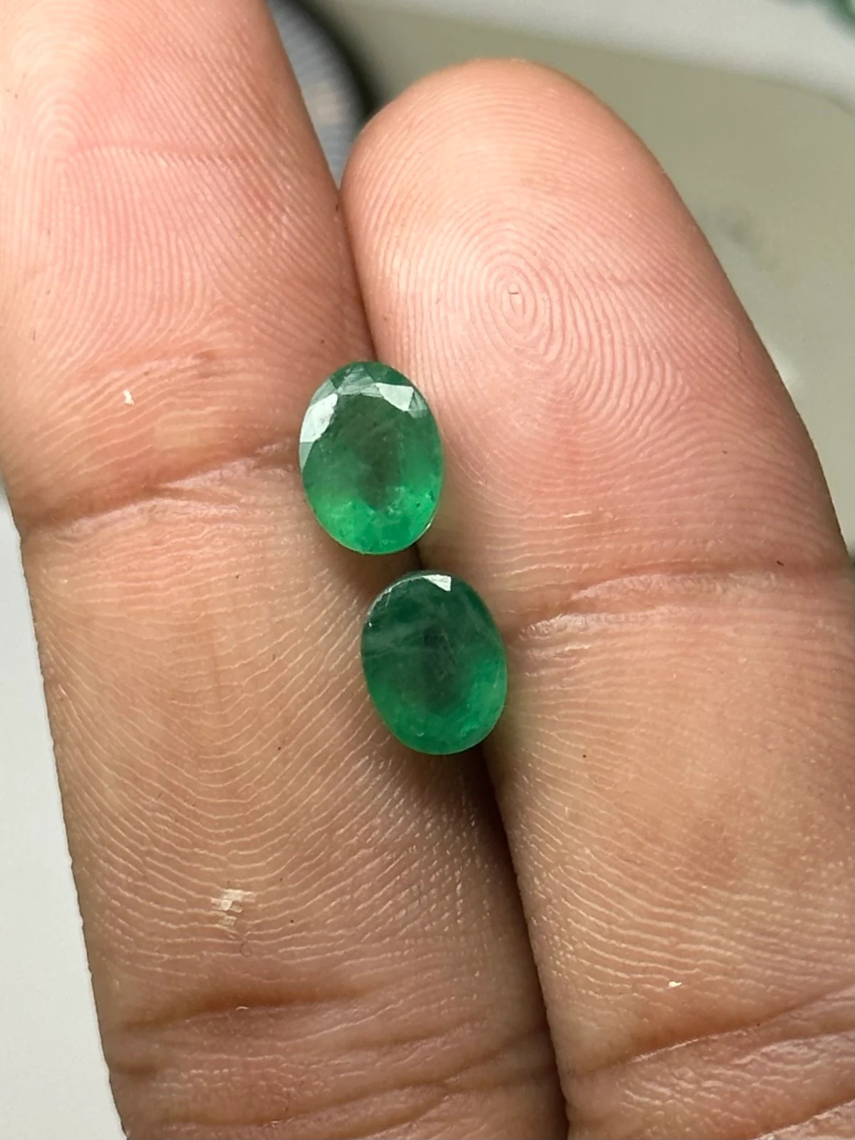 Natural Emerald vivid Green Oval Cut 7×5 MM Pair Loose Gemstone For Jewelry