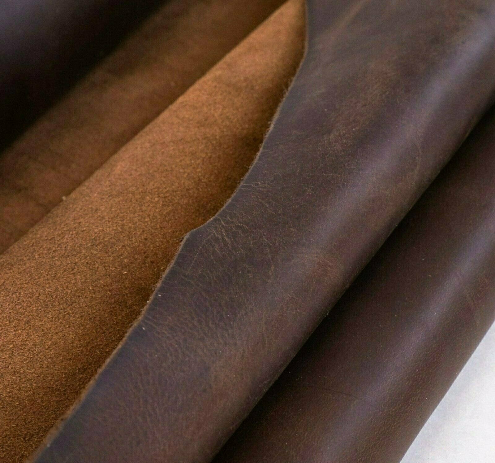 ELW Sable Brown Oil Tan Cowhide Full Grain Leather Pre-Cuts 6″ to 48″ 5/6 Oz