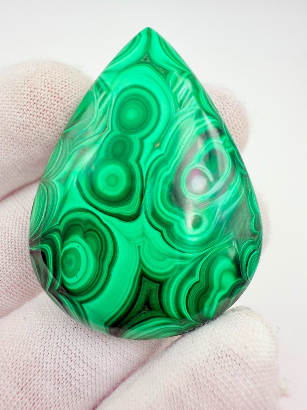 134ct Natural Malachite Cabochon: Loose Gemstone for shape- drop Jewelry Making