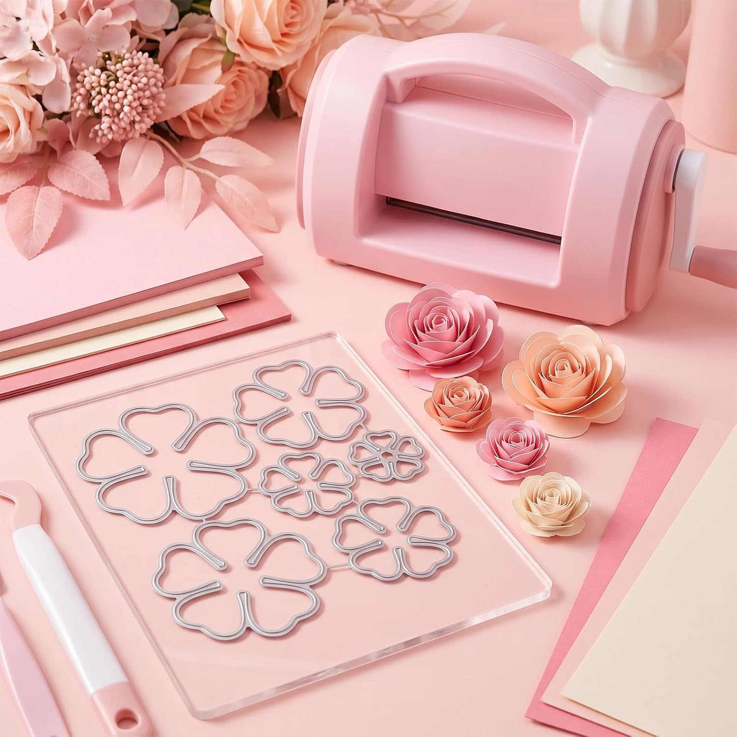6pcs Carbon Steel 3D Rose Flower Metal Cutting Dies – Troqueles De Metal para…