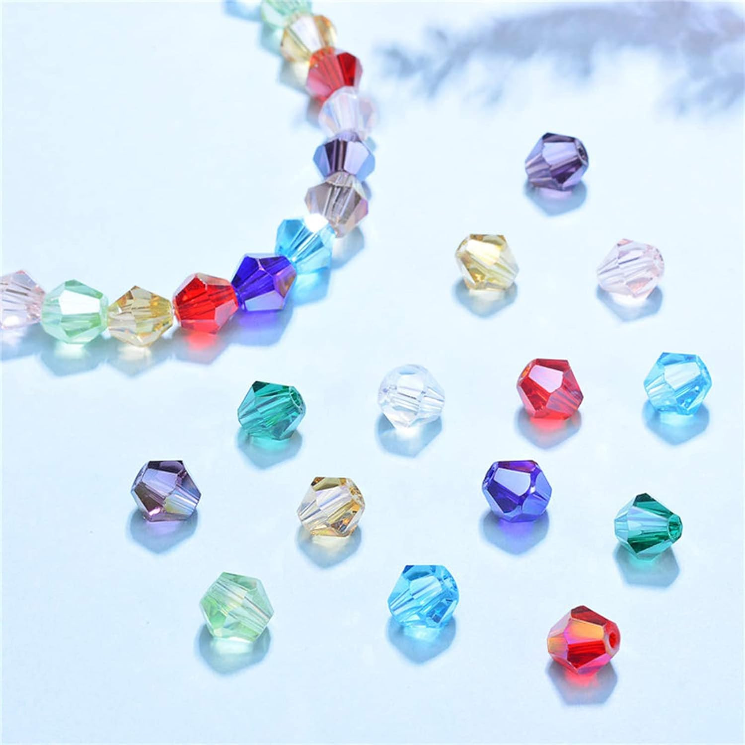 1200Pcs 2Mm Crystal Bicone Glass Seed Beads, 12-Grid Plated AB Color Faceted