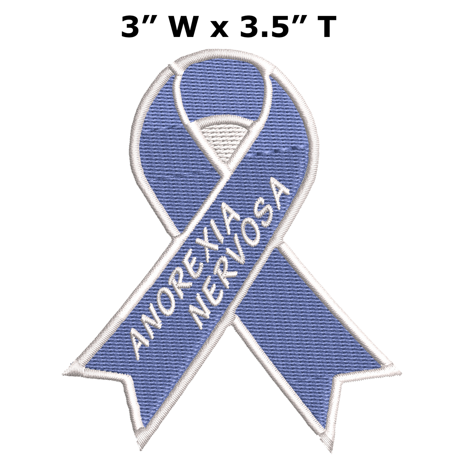 Anorexia Nervosa Blue Awareness Support Ribbon Patch Embroidered Iron-On