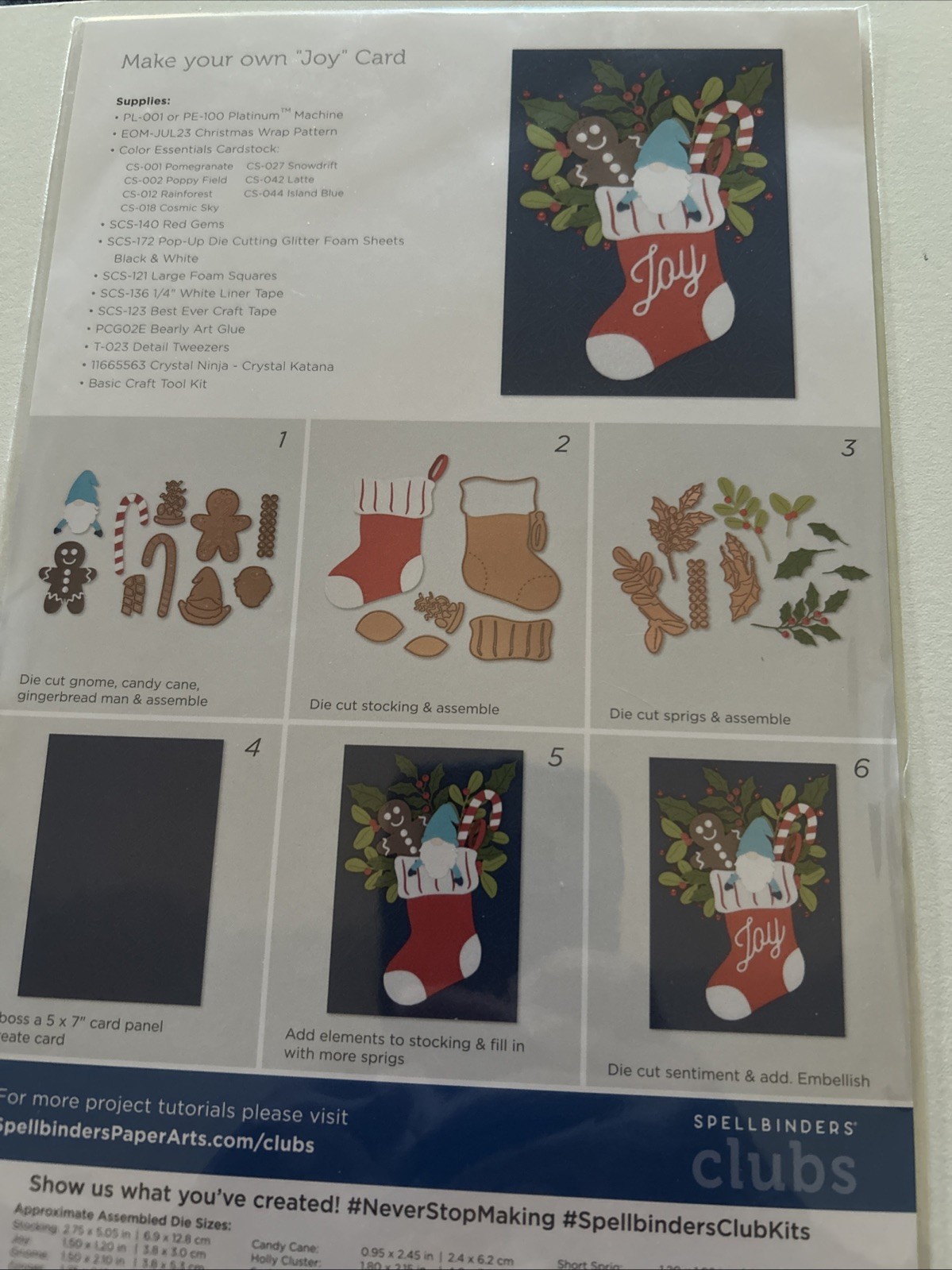 NEW Spellbinders Large Die Of The Month July 2023 STOCKING FULL OF JOY