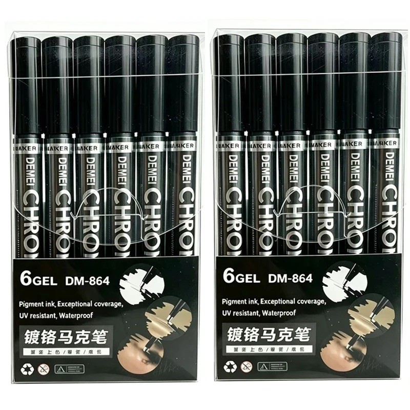 Liquid Chrome Markers Set, Permanent Mirror Pens for Plastic, Metal, Art