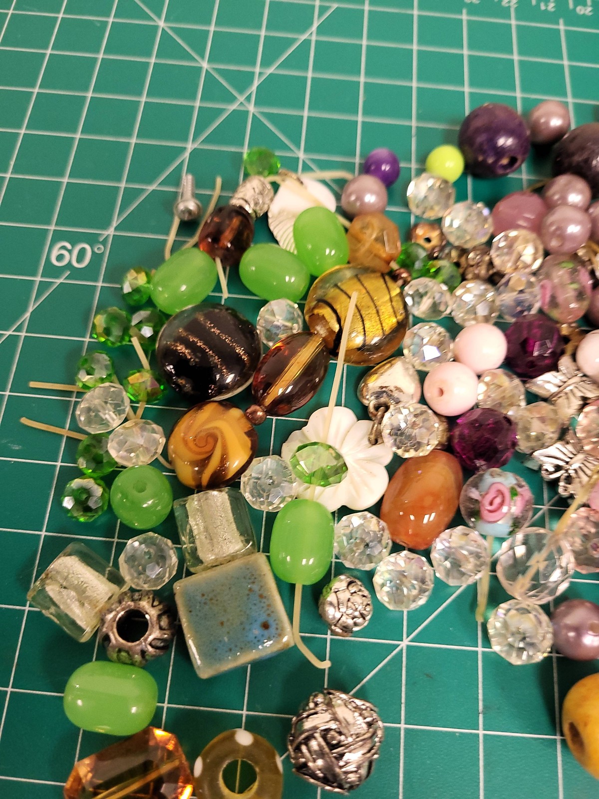 Jewelry Making Beads Lot Mixed Shape Color Glass Stone Wood Acrylic Craft Supply