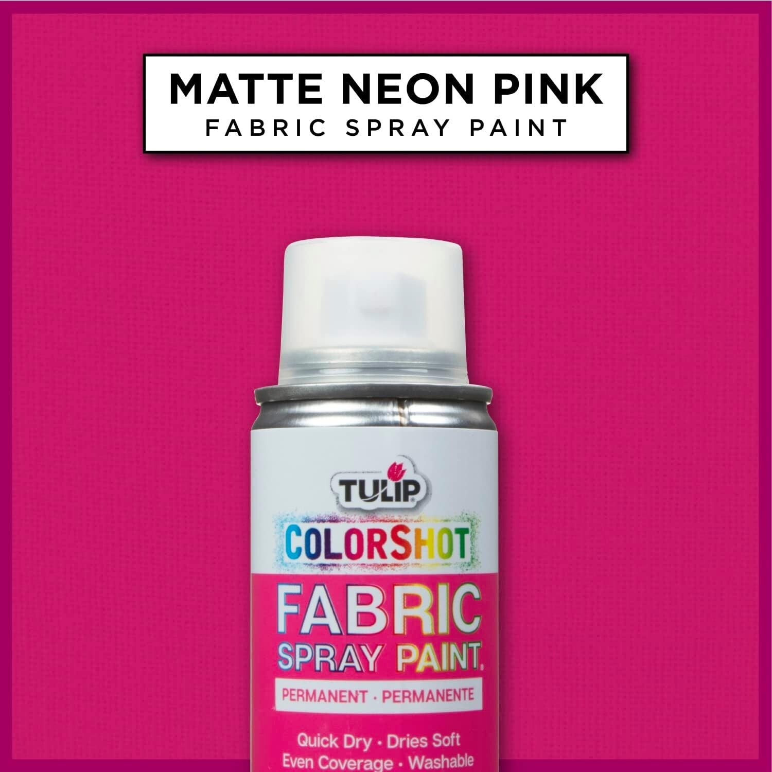 Vibrant Neon Pink Fabric Spray Paint – 3 oz Washable Aerosol for DIY