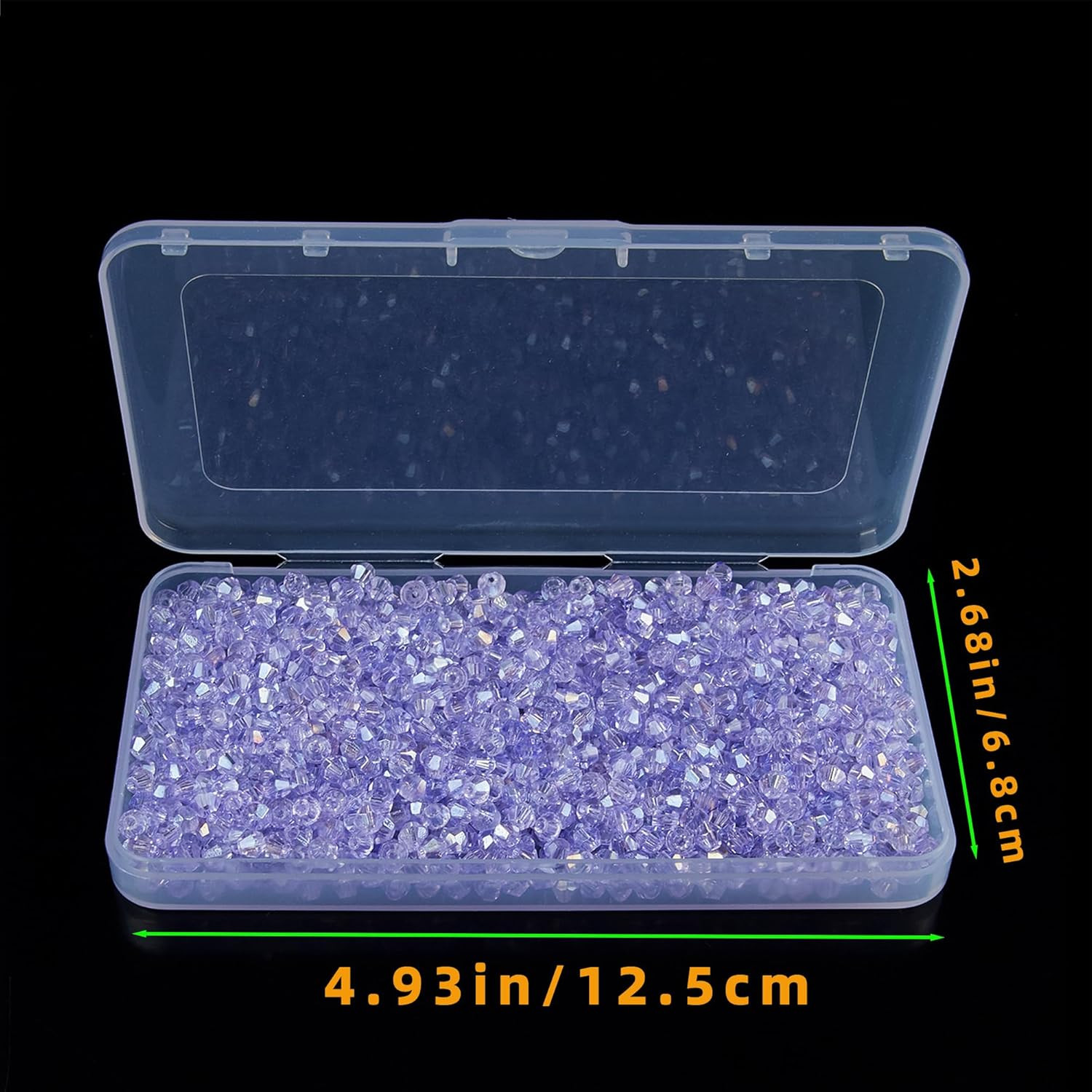 1100PCS 4mm Bicone Crystal Glass Beads for Jewelry Making, Sparkling Mini Beads