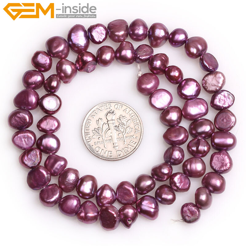 Real Baroque Flat Cultured Freeform Freshwater Pearl Beads Jewelry Making 15″