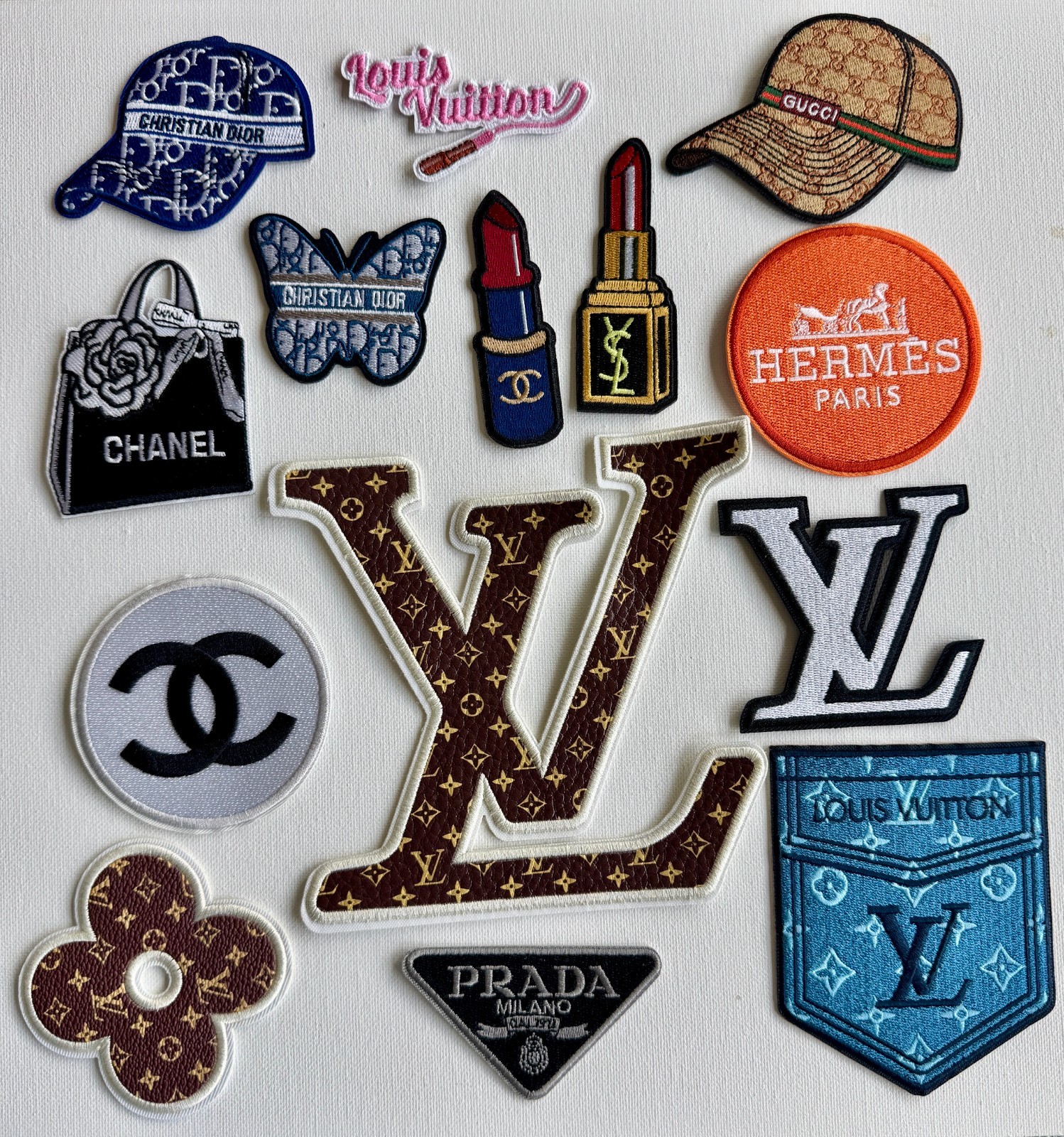 Iron-On Patch bear hat bag flower Designer Logo embroidered