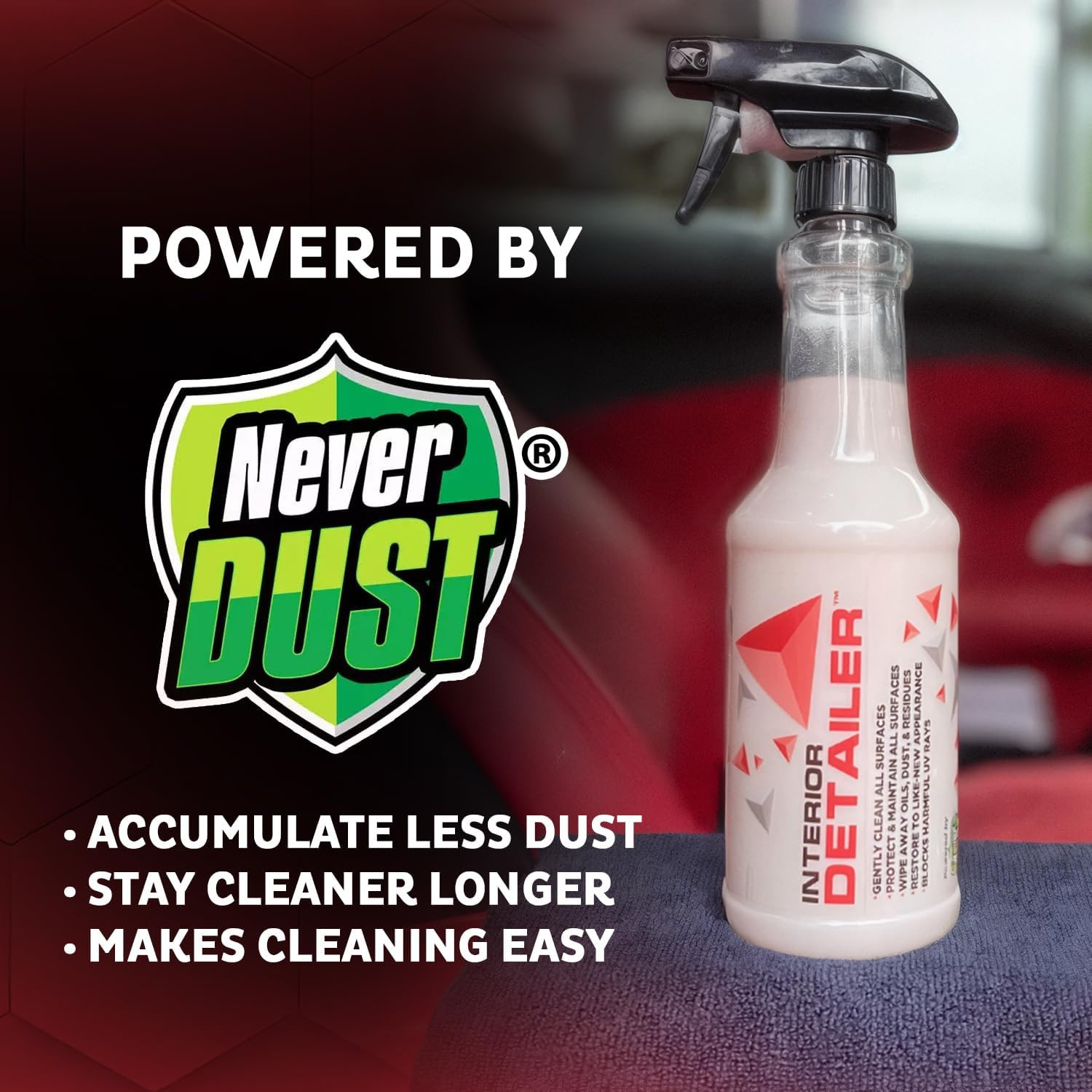 ® Interior Car Cleaner Detailer Spray with Neverdust® Technology Formula (20Oz,