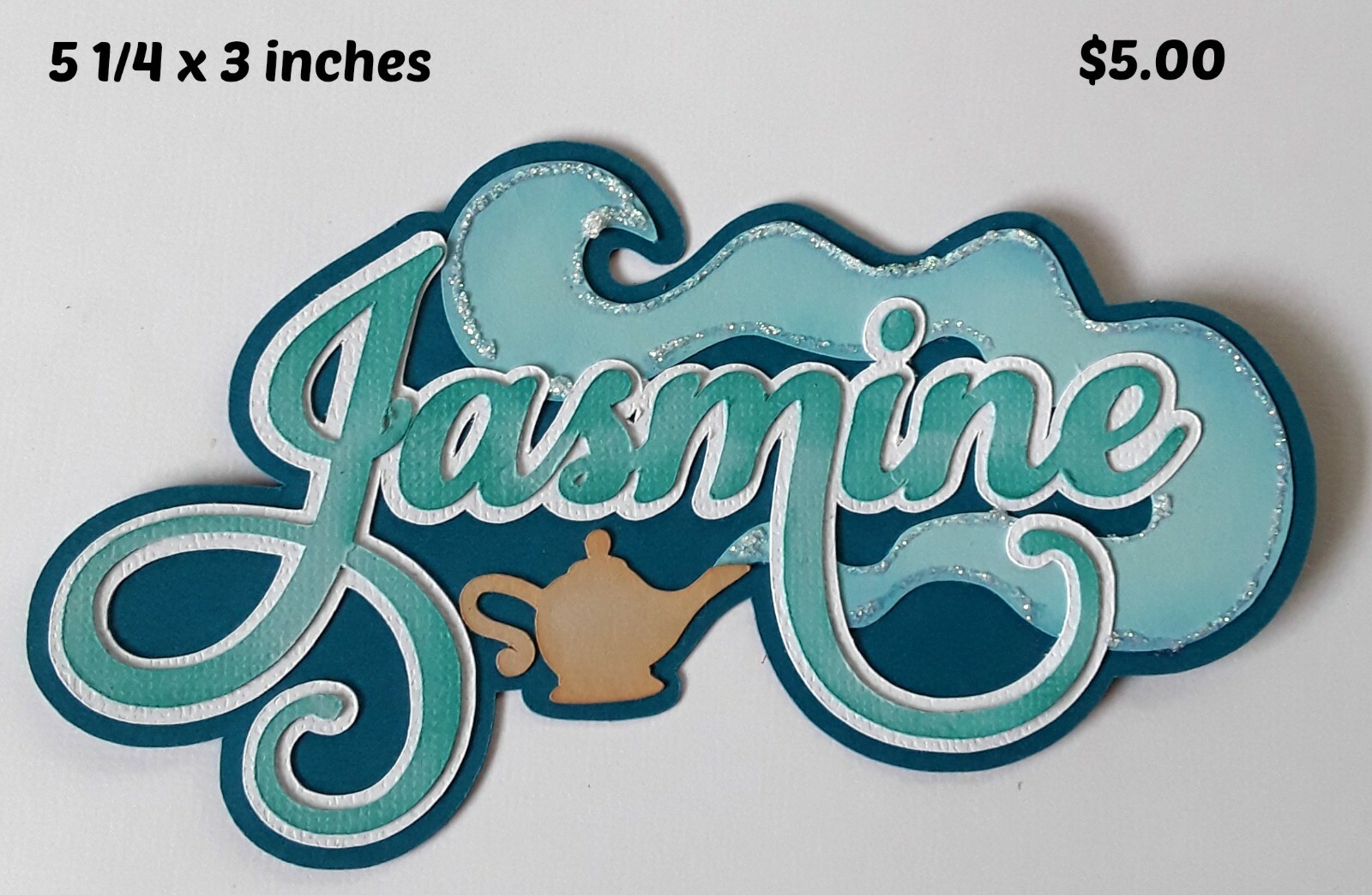 JASMINE DISNEY TITLE scrapbook paper piecing premade 3D die cut by Rhonda