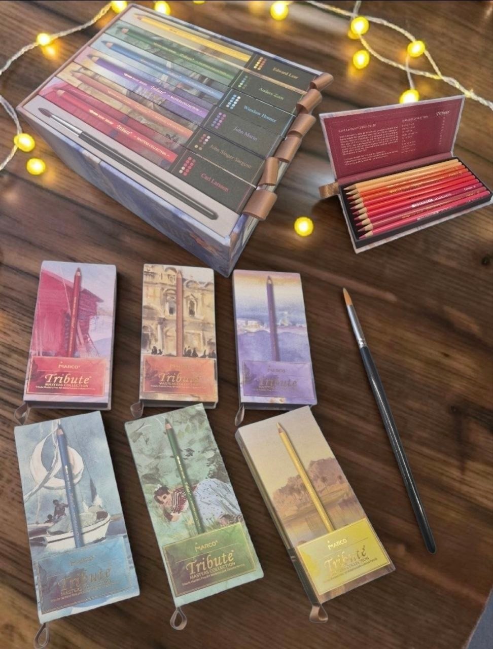 60 Professional Watercolor Colored Pencils Tribute Masters Collection Art