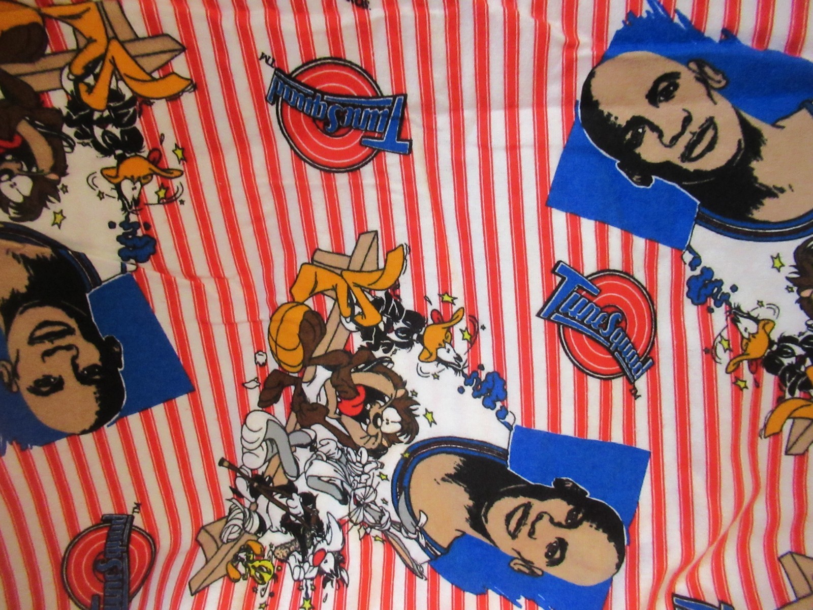 VTG 1996 SPACE JAM Warner Bros FLANNEL FABRICSLooney Tunes Jordan SBTY X45