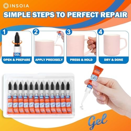 12-Pack Super Glue Gel Clear � 3g Strong Non-Drip Adhesive for Plastic Metal