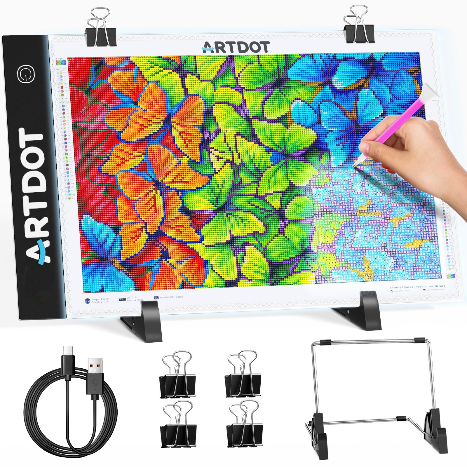 ARTDOT Light Board for Tracing Diamond Painting Art Light Pad Box Drawing Kit A4