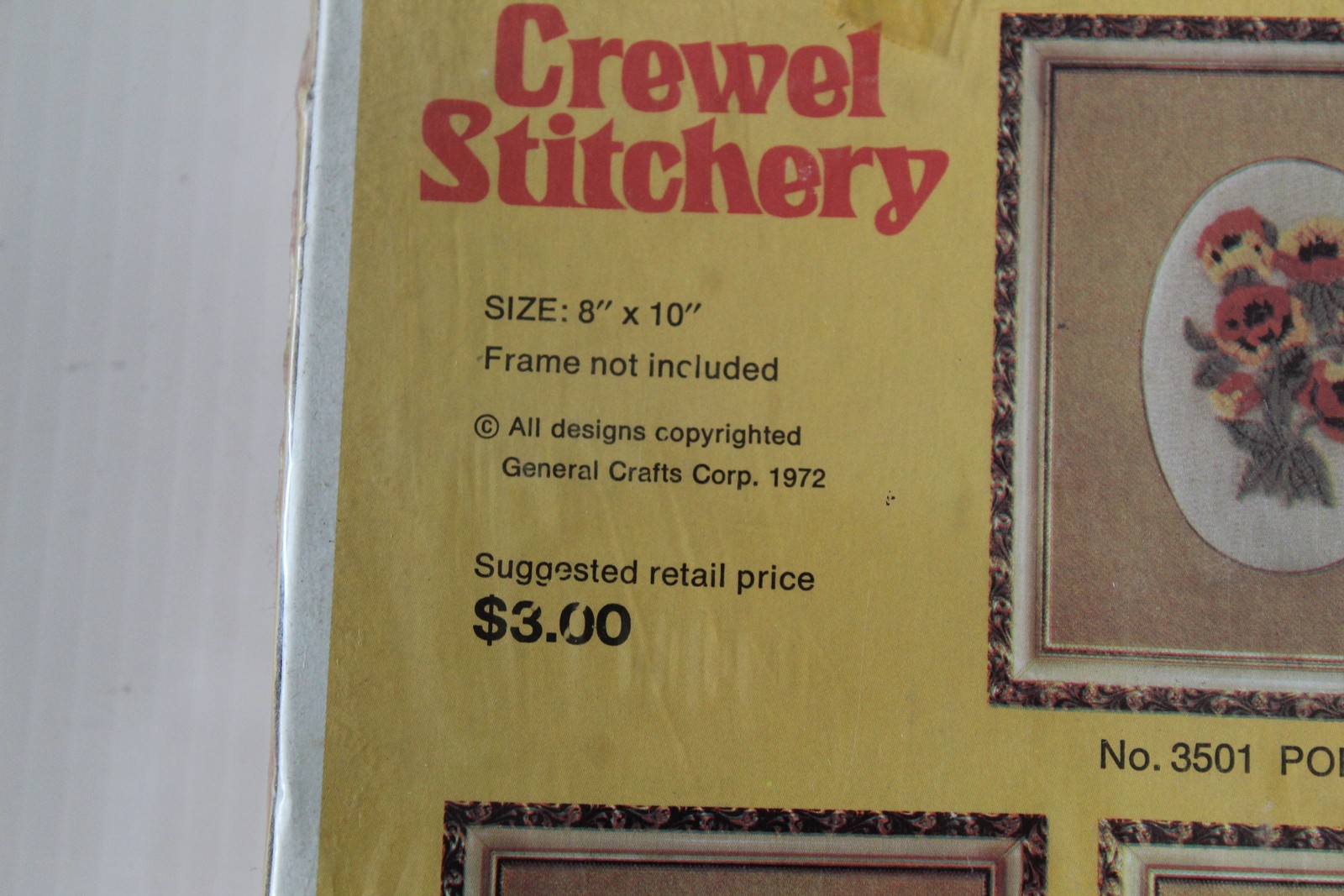 Vintage General Crafts Crewel Embroidery Kit No. 3503 Bouquet 8″x10″ Unopened