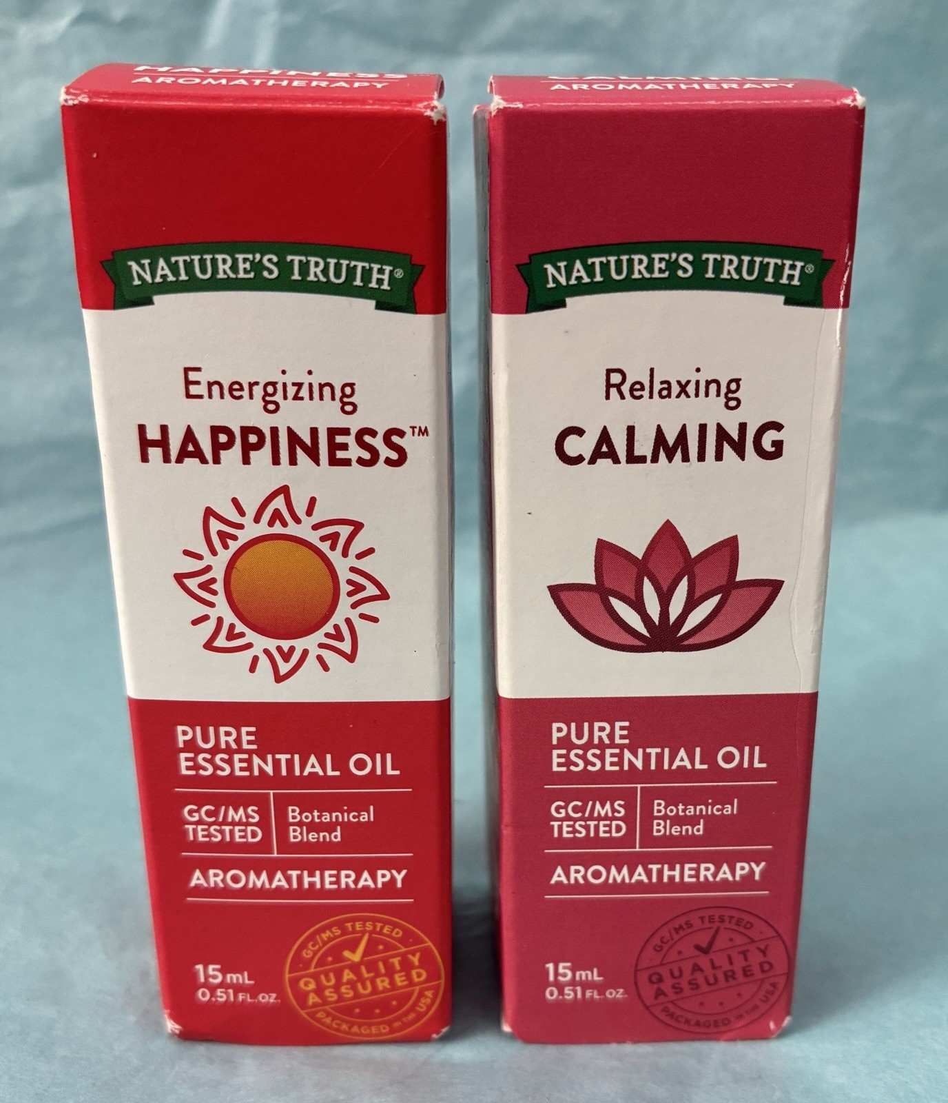 Nature’s Truth Aromatherapy Pure Essential Oil Happiness & Calming Lot of 2