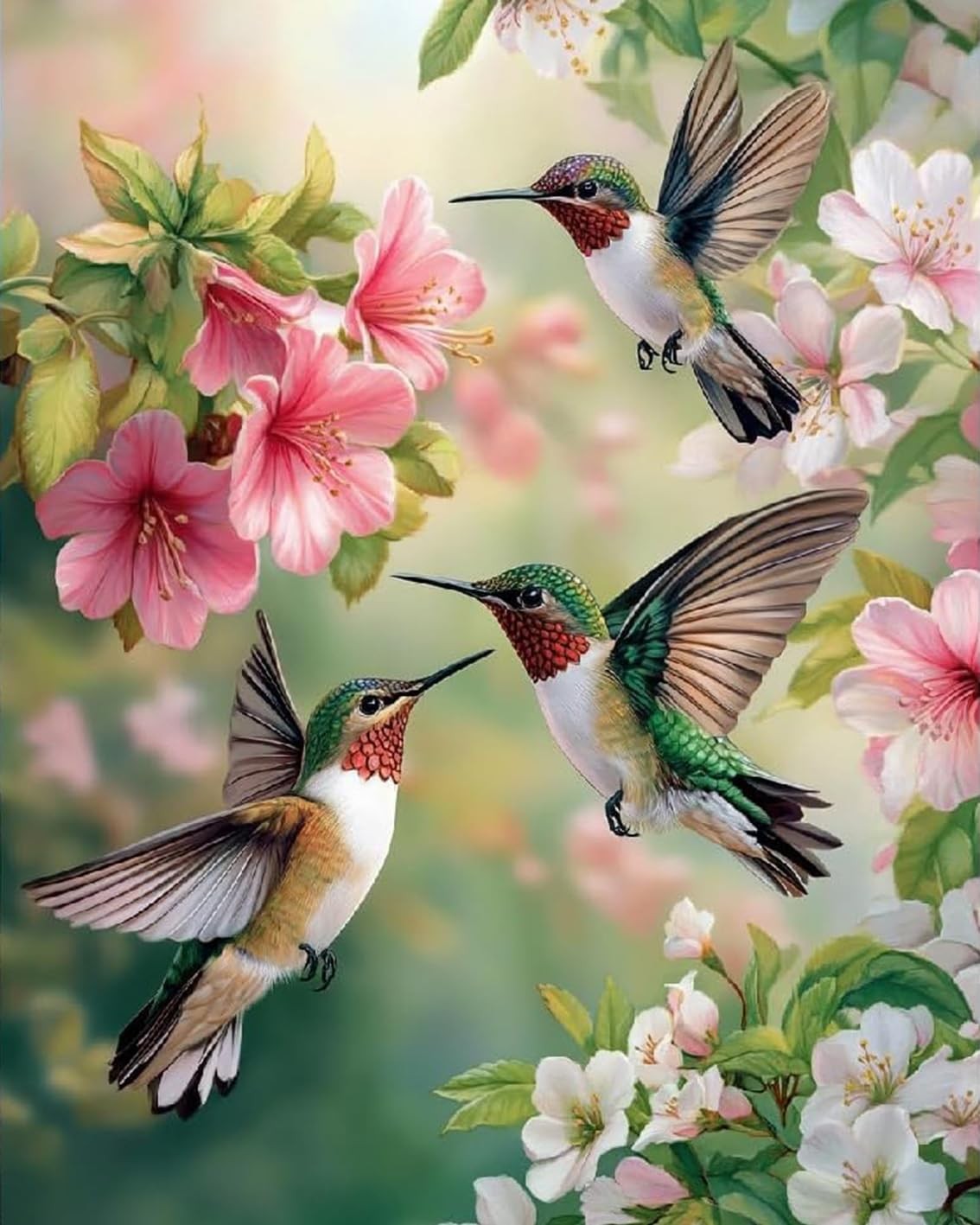 DIY Hummingbird Paint by Numbers Kit for Adults Beginners,Unframed Bird and F…