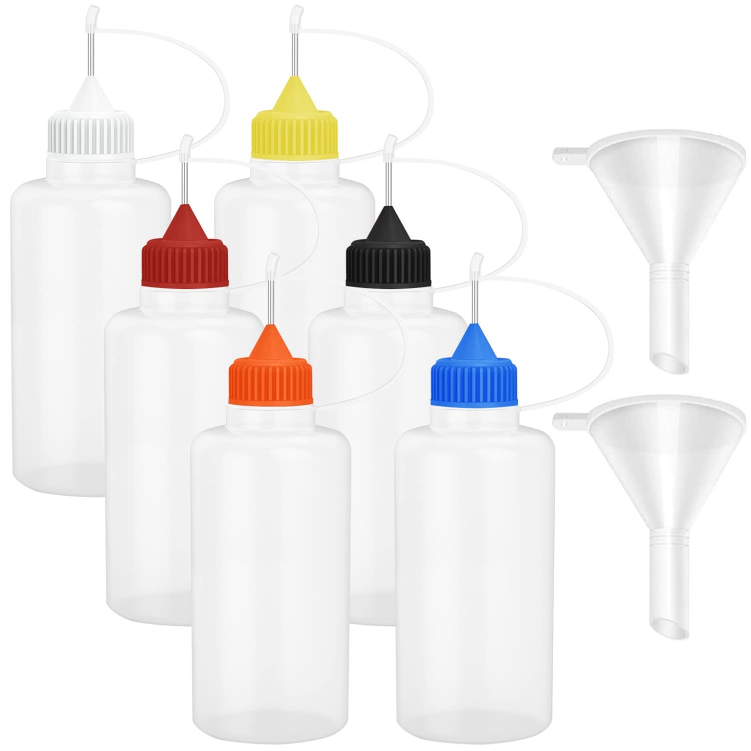6 Pcs 4 Ounce Needle Tip Glue Bottle 120ml Plastic Dropper Bottles Multicolor Li