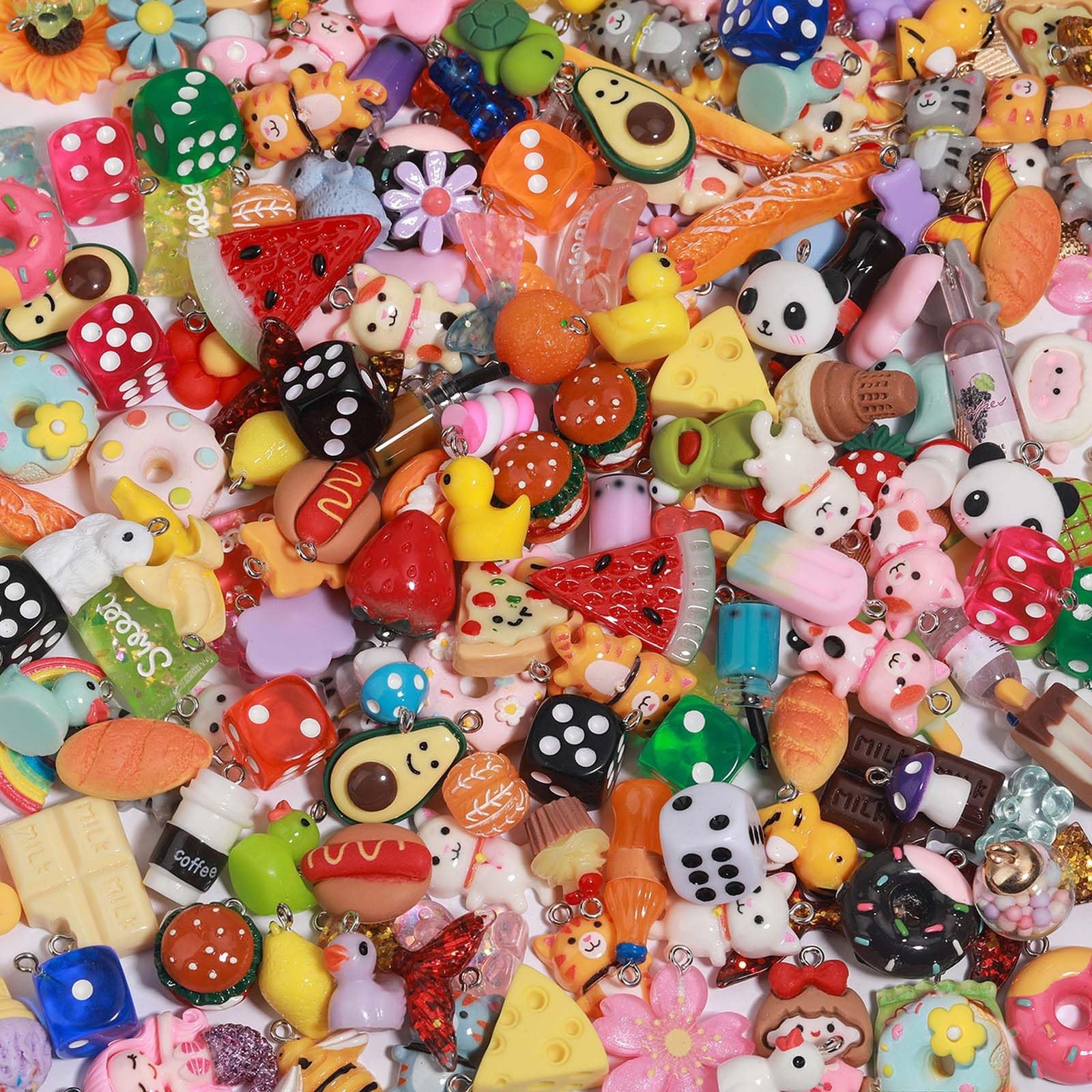 Assorted Resin Charms for DIY Bracelet & Keychain Making – Mini Candy, Bear, …
