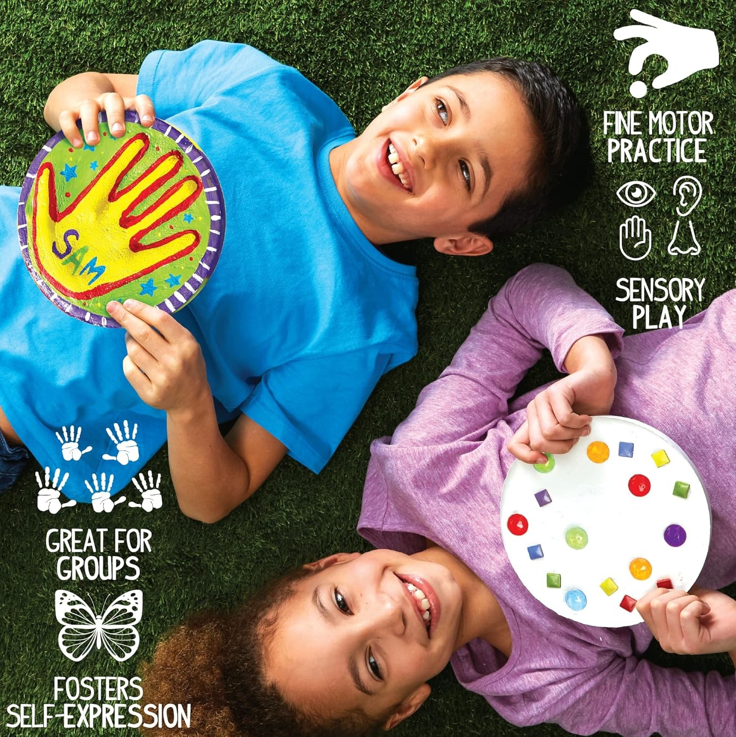 Made By Me Mix & Mold Your Own & Make 4 DIY Personalized Stepping Stones, Great
