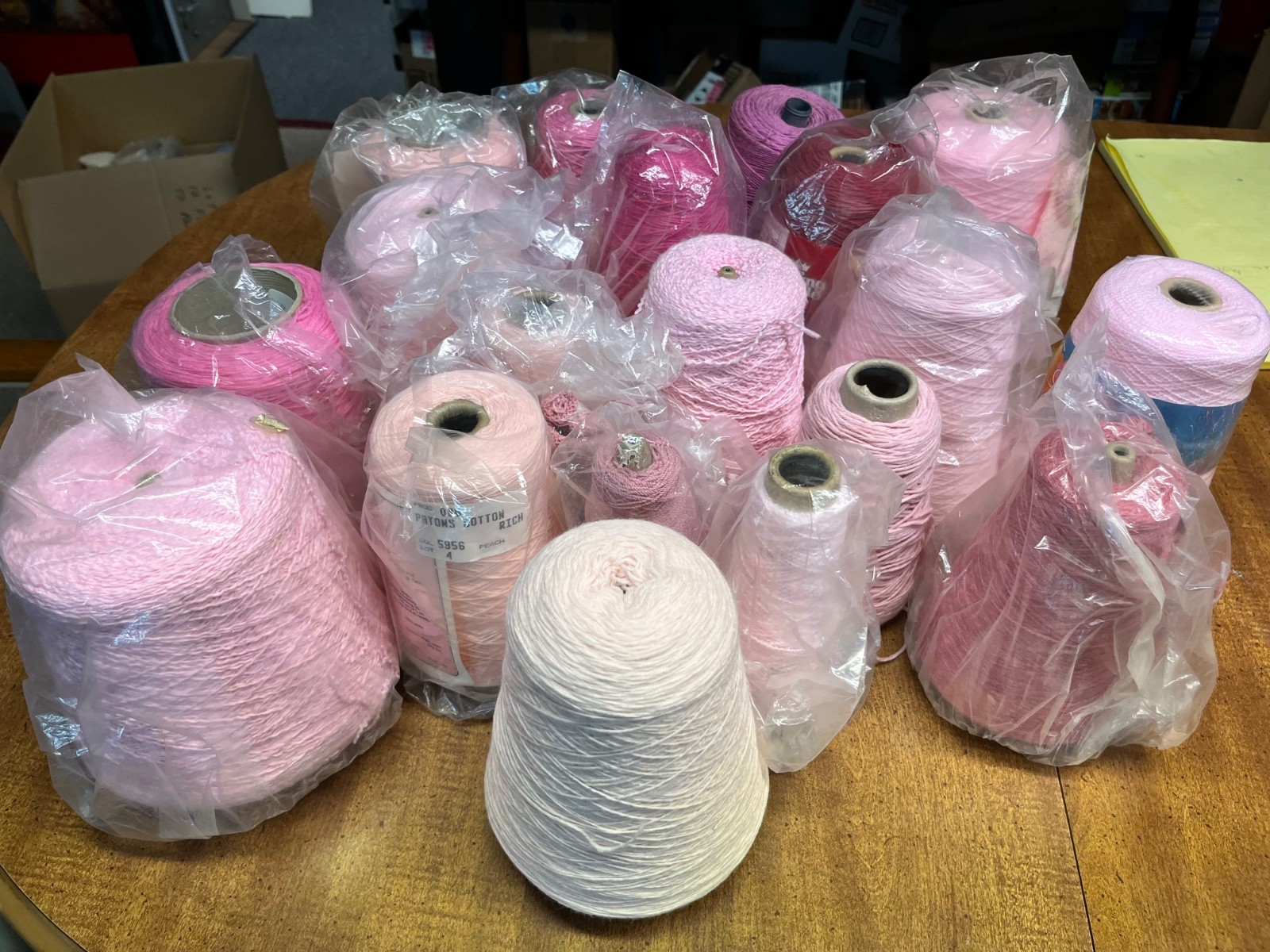 Lot 18 Pink Mixed Bolts Yarn-Assorted Bundle Knit Craft 3 Ply Wool Nylon Cotton