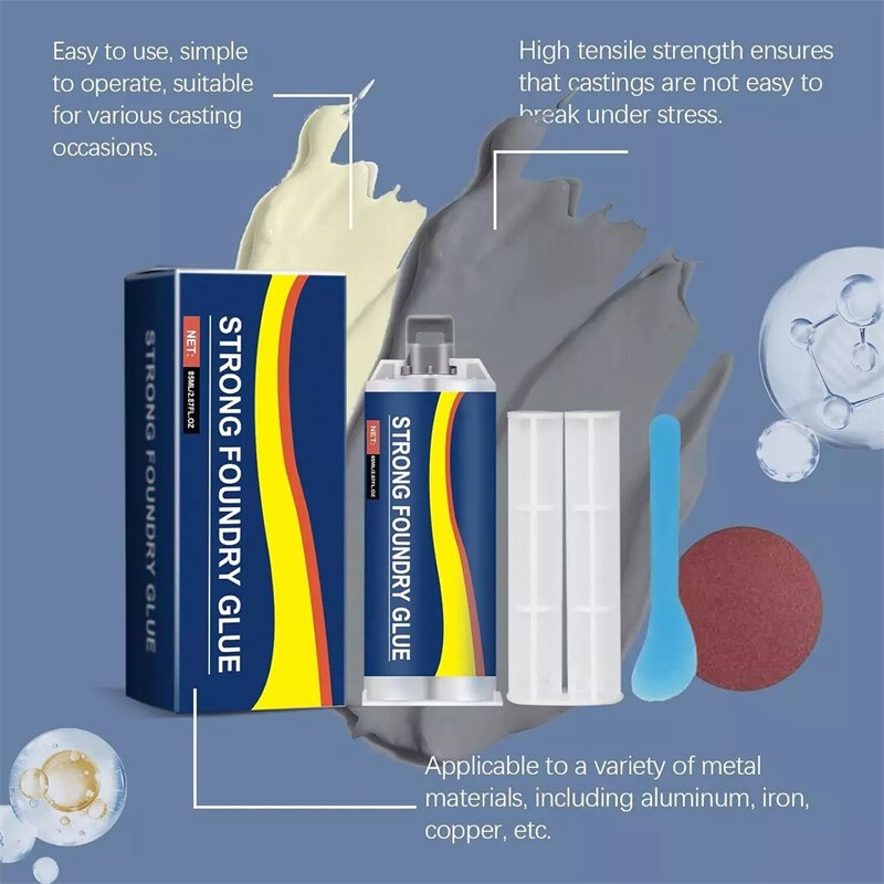 2 Pack Strong Foundry Glue, High Temperature Resistant Casting Metal Repair Glue
