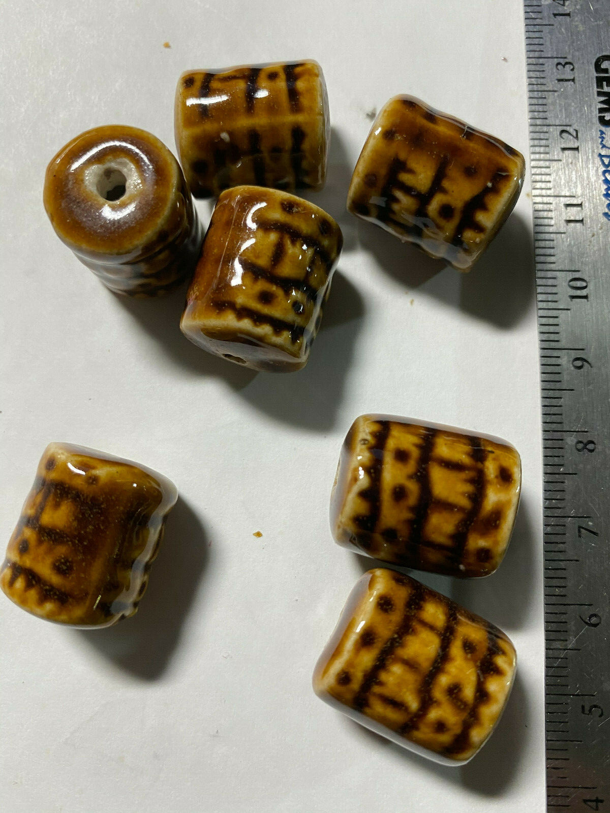 Brown Gold Porcelain Ceramic Beads