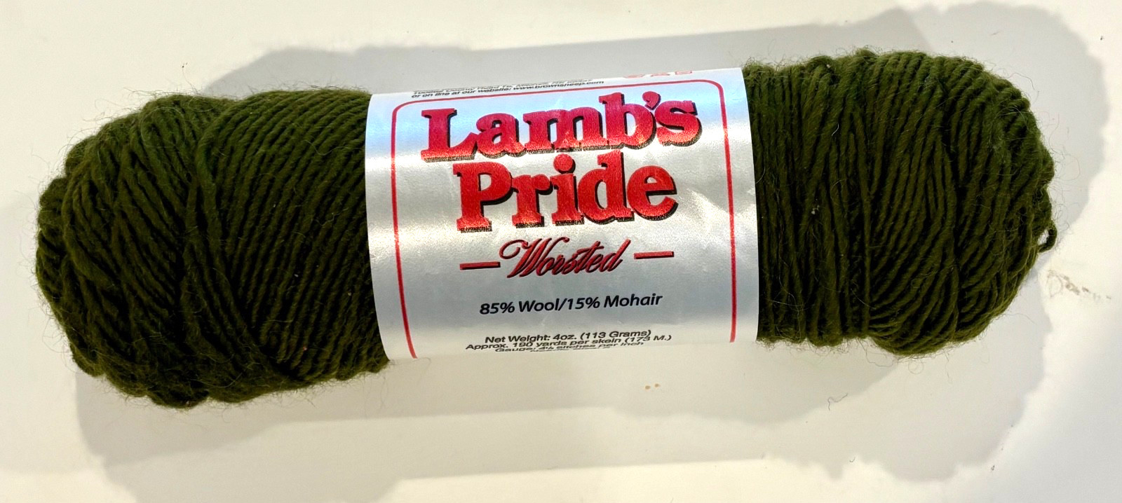 Worsted Wool Mohair Yarn Skein USA Made Oregano Lambs Pride