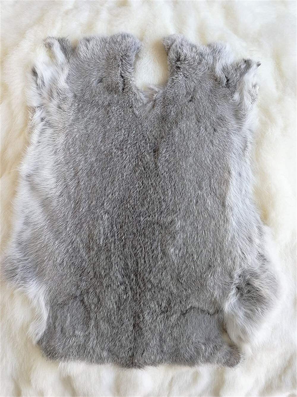High Quality Soft Natural Gray Rabbit Skin Pelt Real Fur Craft Decro 8-14” US