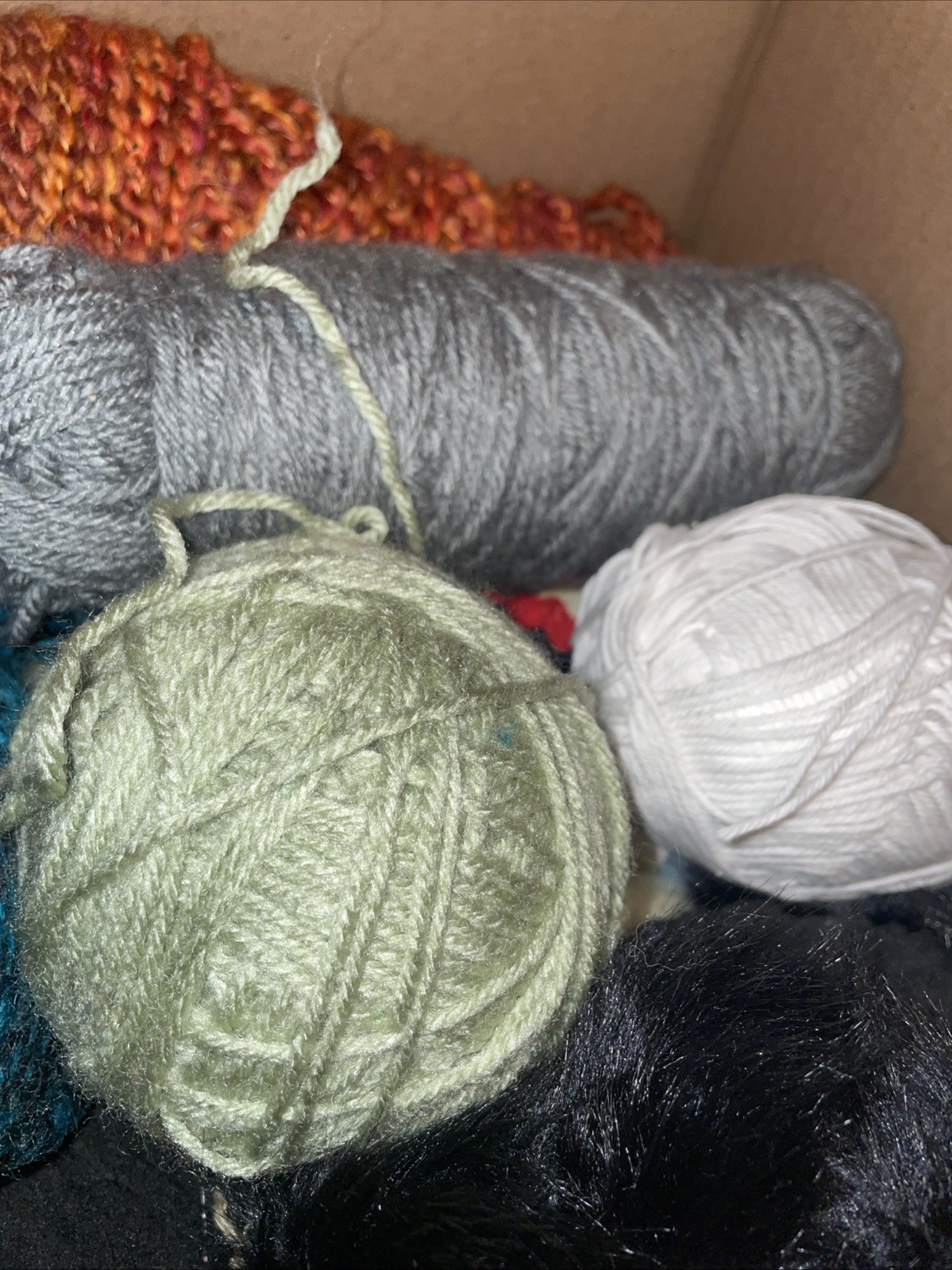 2 lbs Mixed Scrap Yarn Lot Assorted Colors, Sizes & Fiber Content