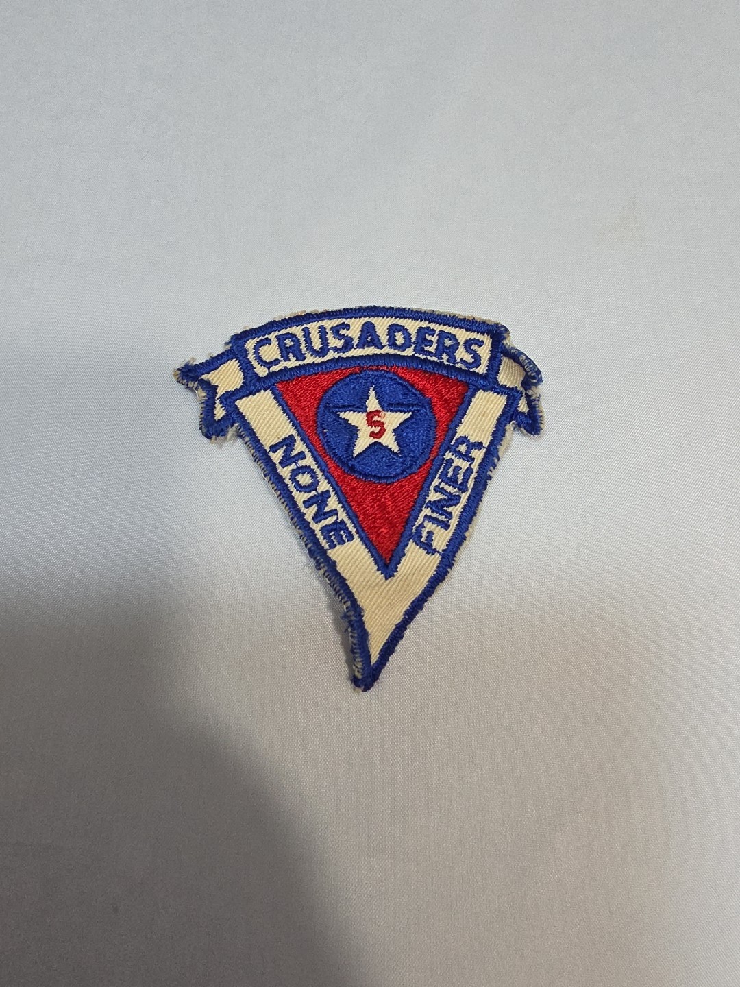 Vintage Crusader None Finer Embroidered Patch 3×3 Sew On