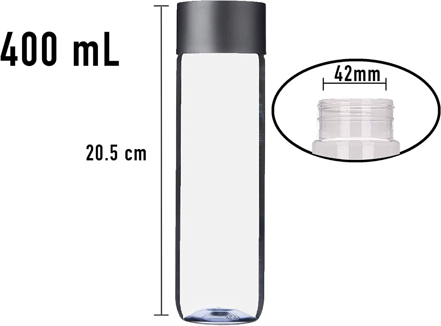 6Pack Bulk Empty Plastic Juice Or Water Bottles With Caps Reusable 400Ml Durable