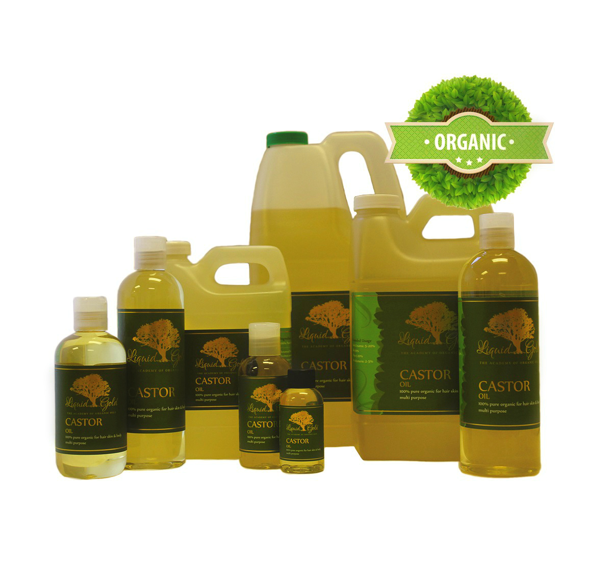 Gallon PURE PREMIUM USP GRADE ORGANIC CASTOR OIL COLD PRESSED HEXANE FREE