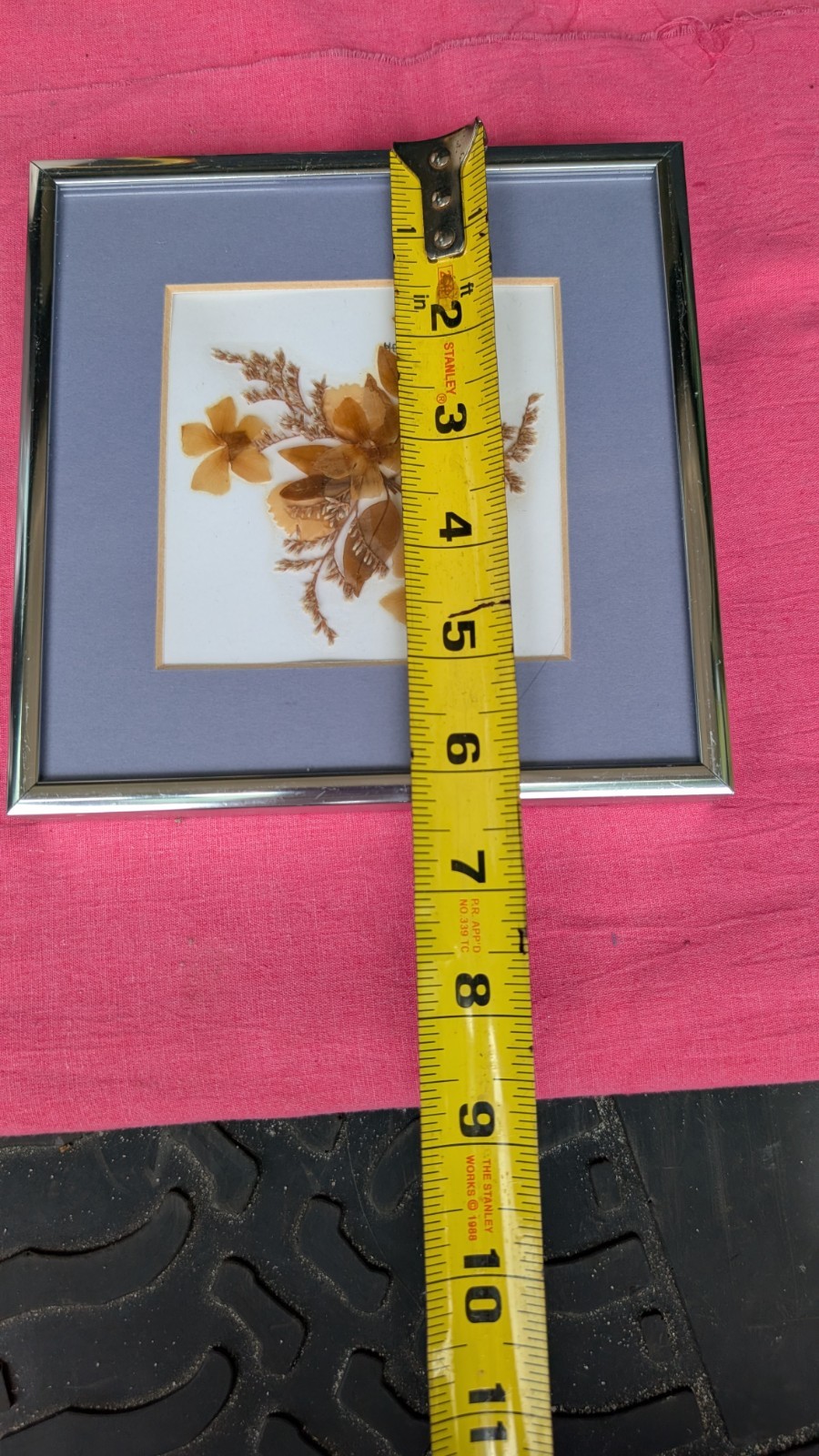 Framed Pressed Dried Flower Arrangement Artwork, Multiple Plant Parts