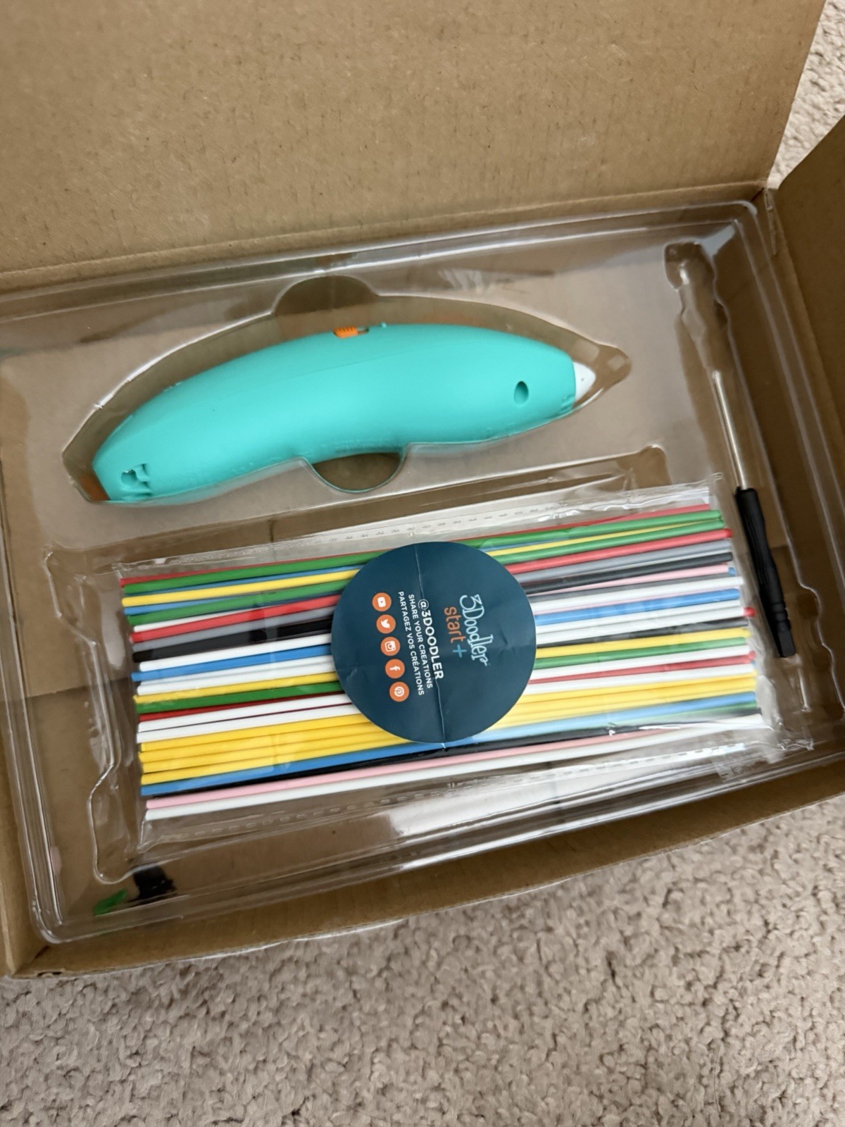 3Doodler Start+ 3D Printing Pen Set Kids Ages 6-13, 72 Filaments, Accessories
