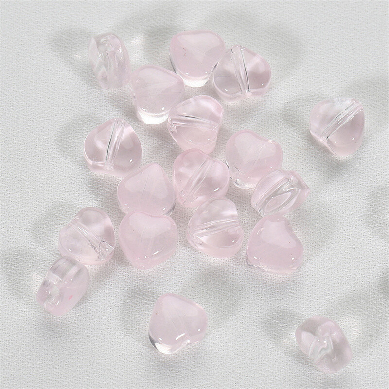 100Pcs Pink Glass Lampwork Heart Spacer Beads 6mm Choose Color DIY Crafting