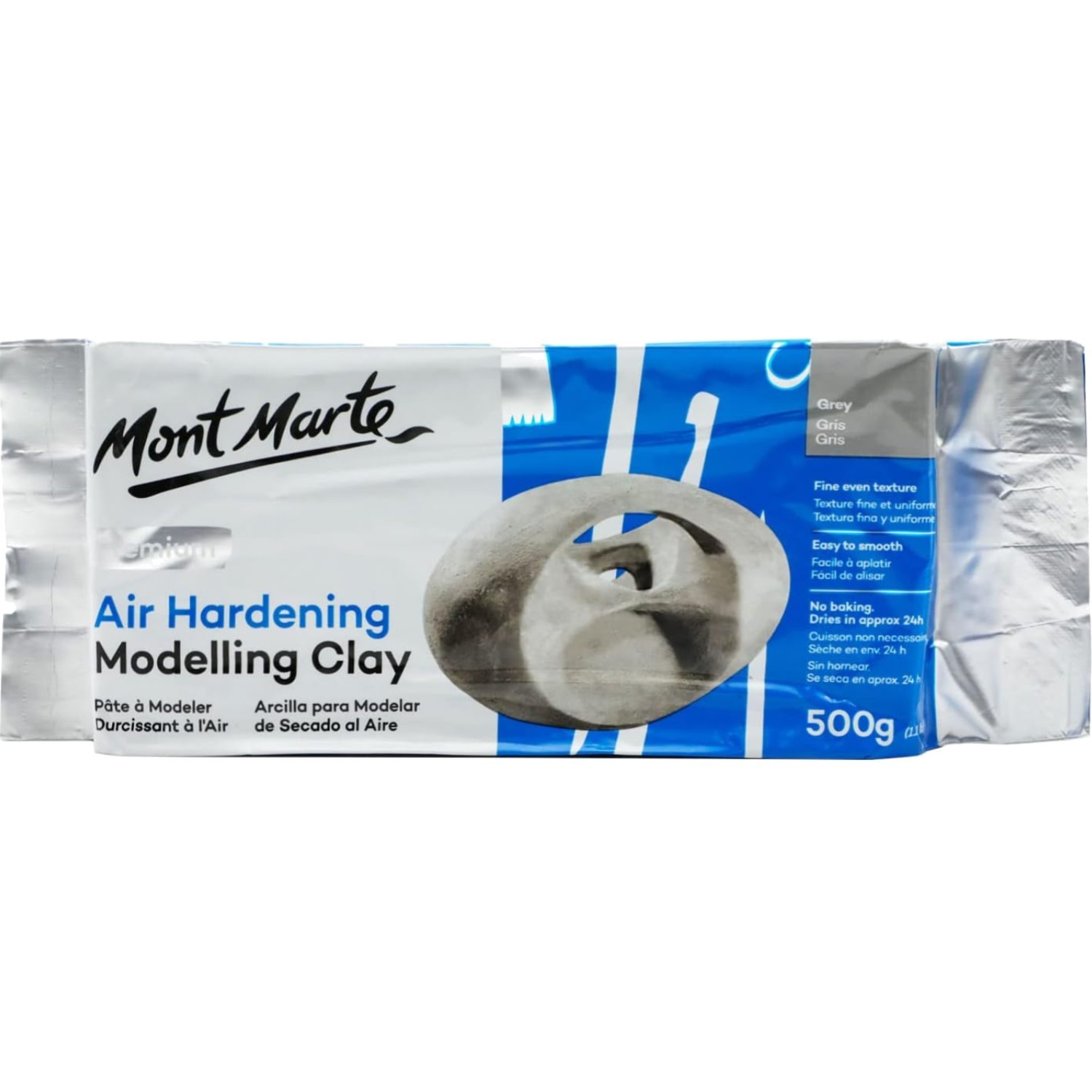 Grey Air Hardening Modeling Clay 500g 1.1lb Dries in 24 Hours